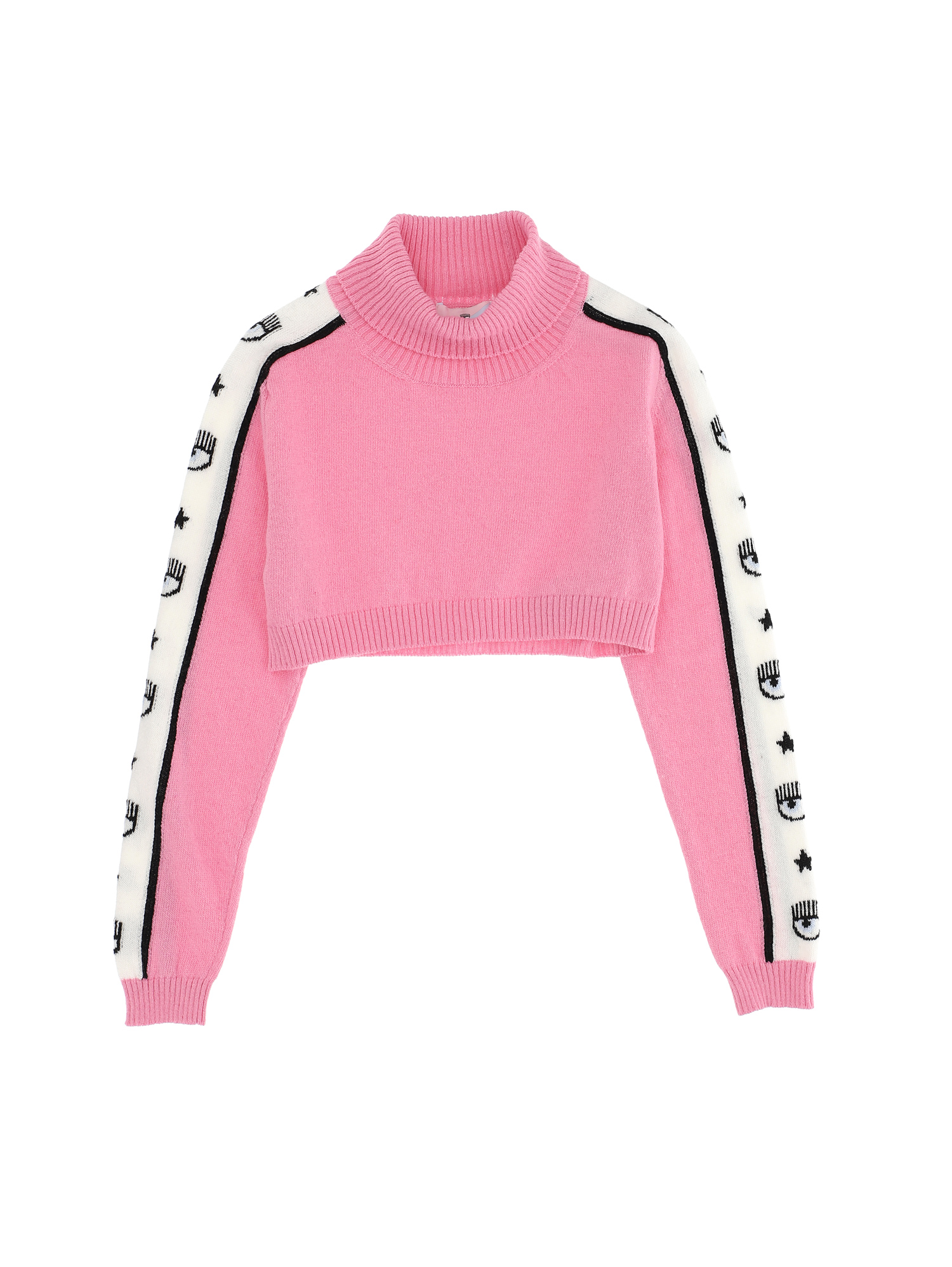 Chiara Ferragni Kids'   Logomania Cropped Pullover In Sachet Pink