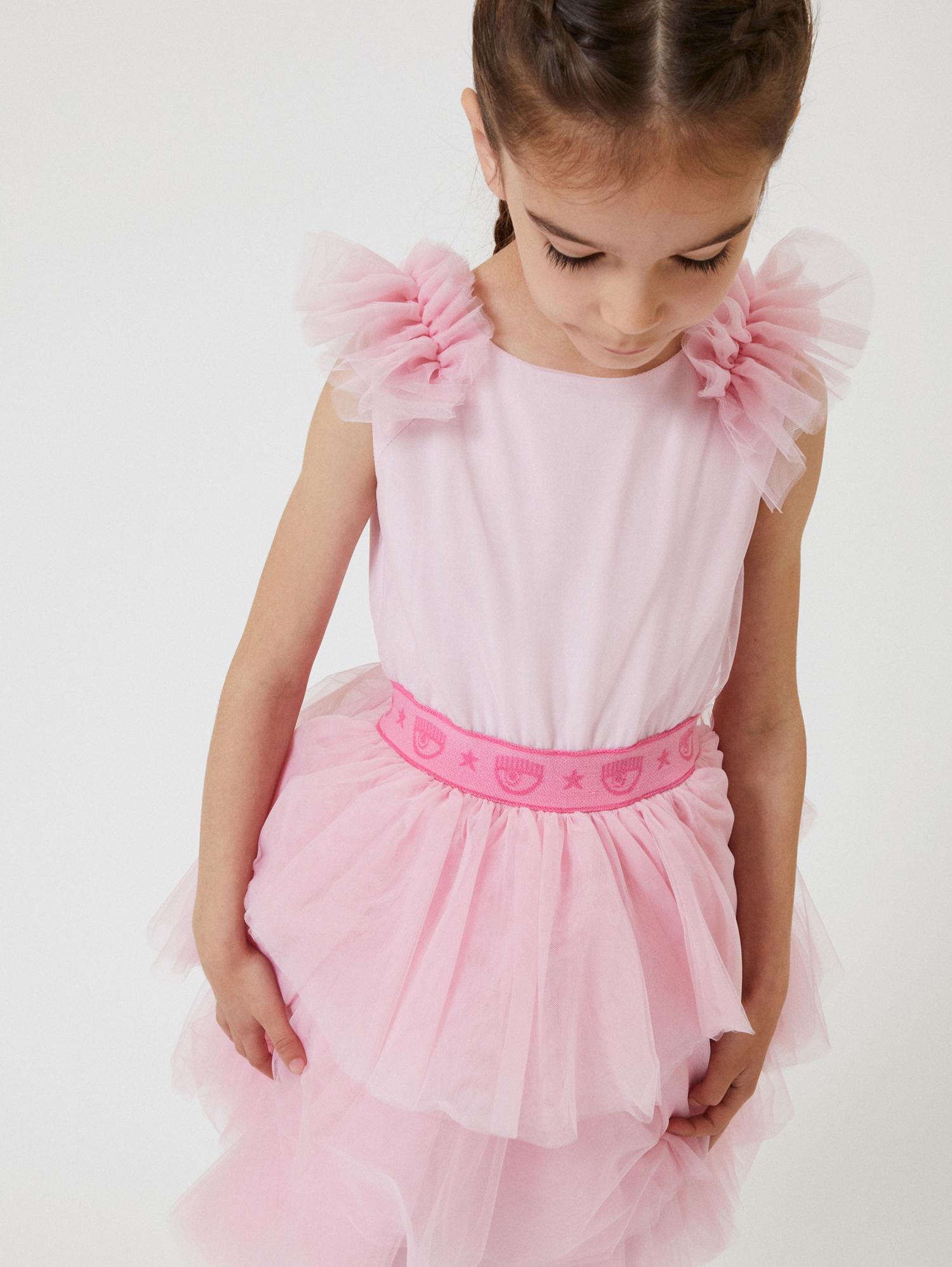 Shop Chiara Ferragni Cf Party Tulle Dress In Rosa Fairy Tale