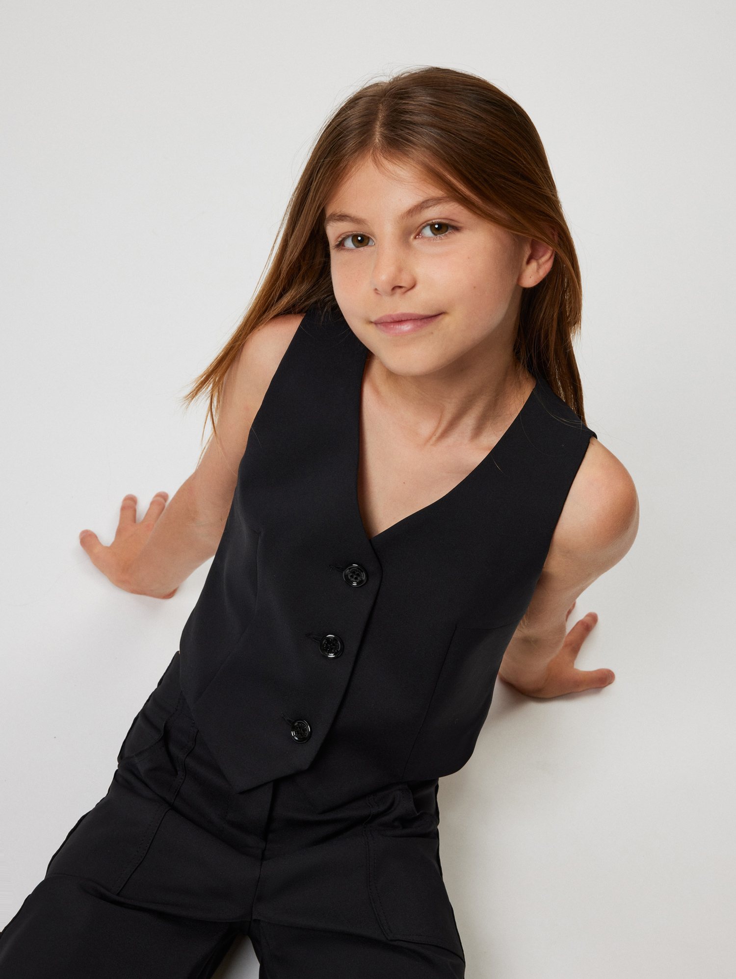 Philosophy Di Lorenzo Serafini Philosophy Kids  Elegant Fabric Vest In Black