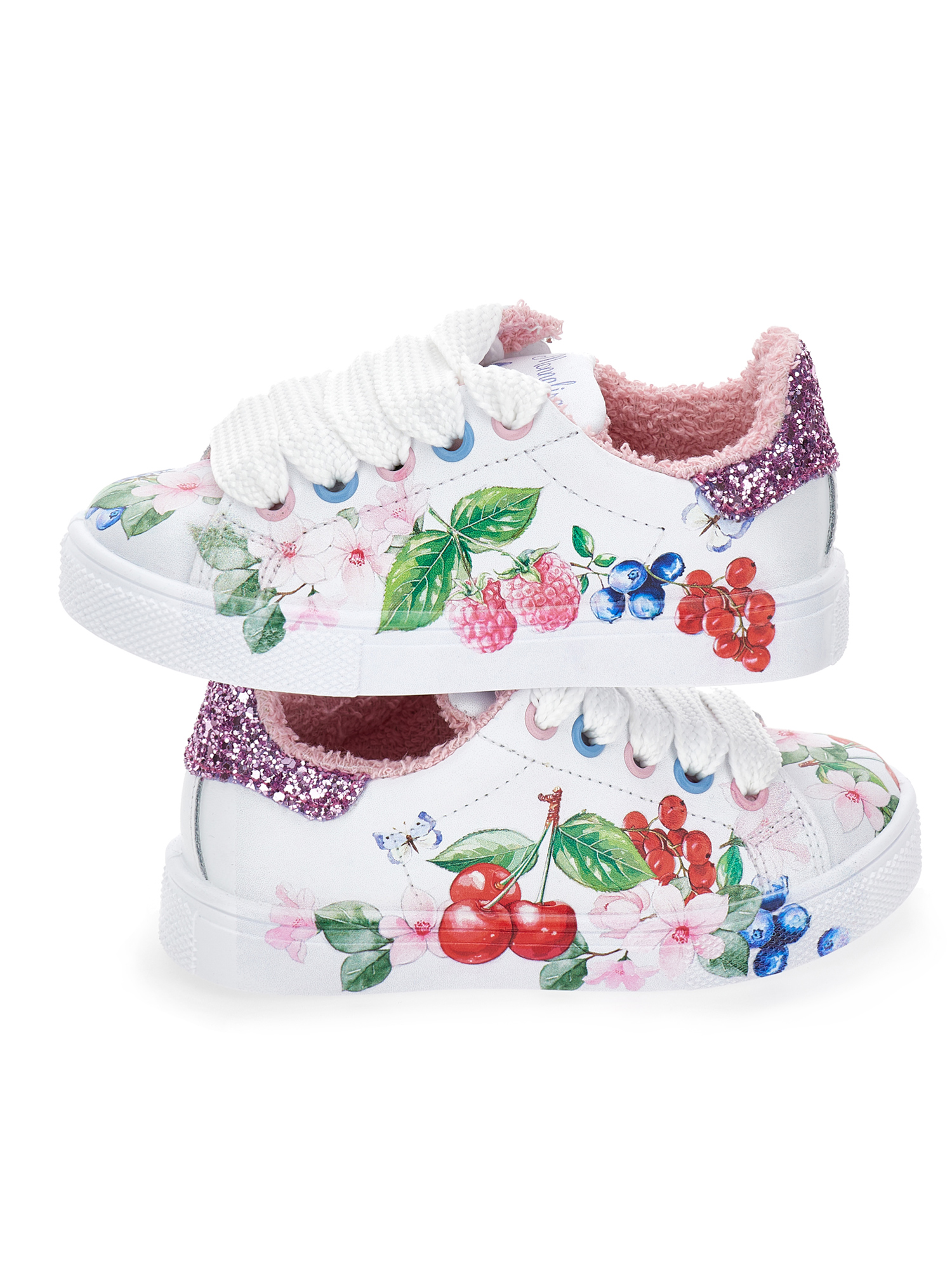 Monnalisa Bycast Sneakers With Fruit Print In White
