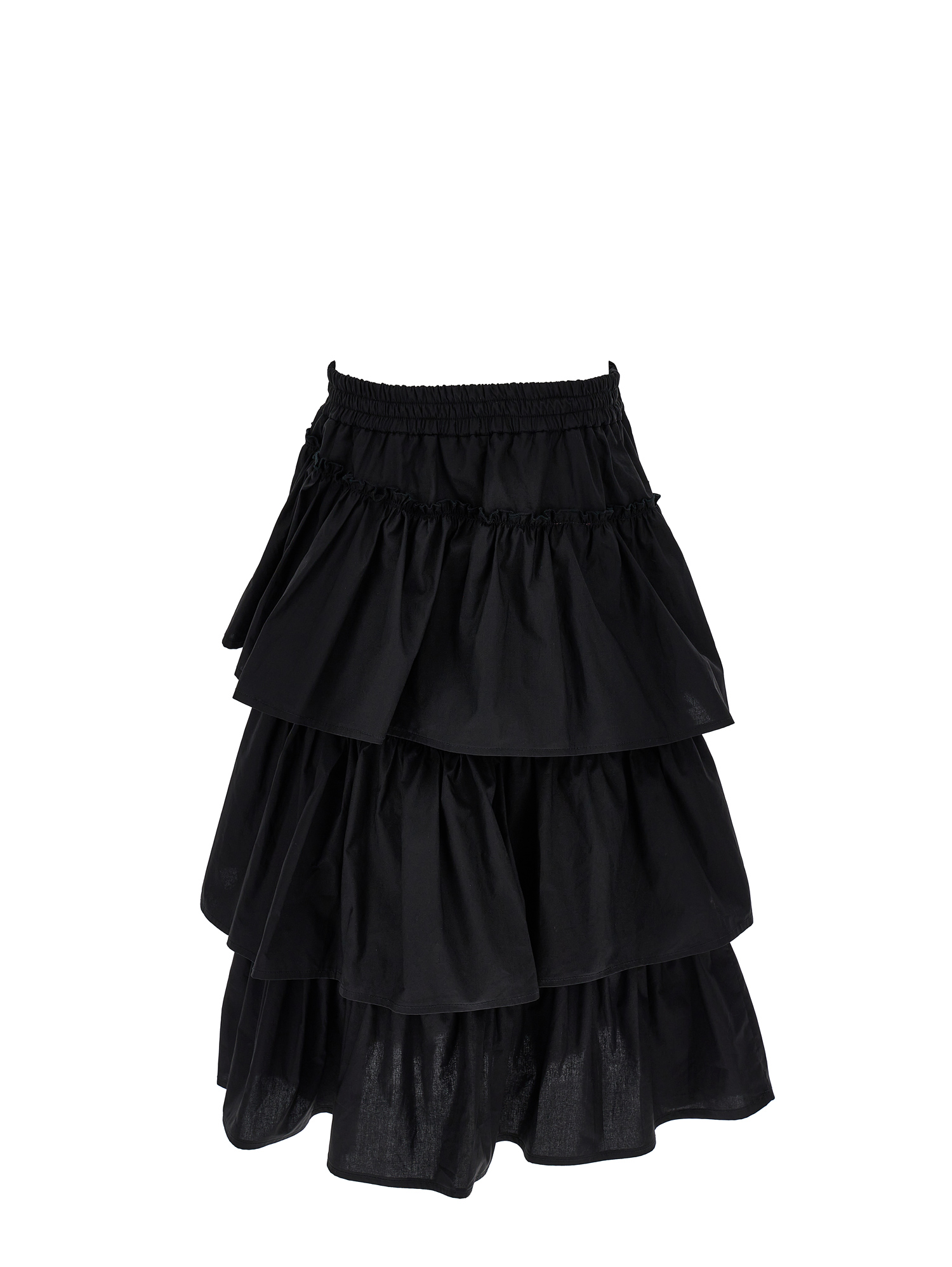 Shop Monnalisa Long Trim Skirt In Black