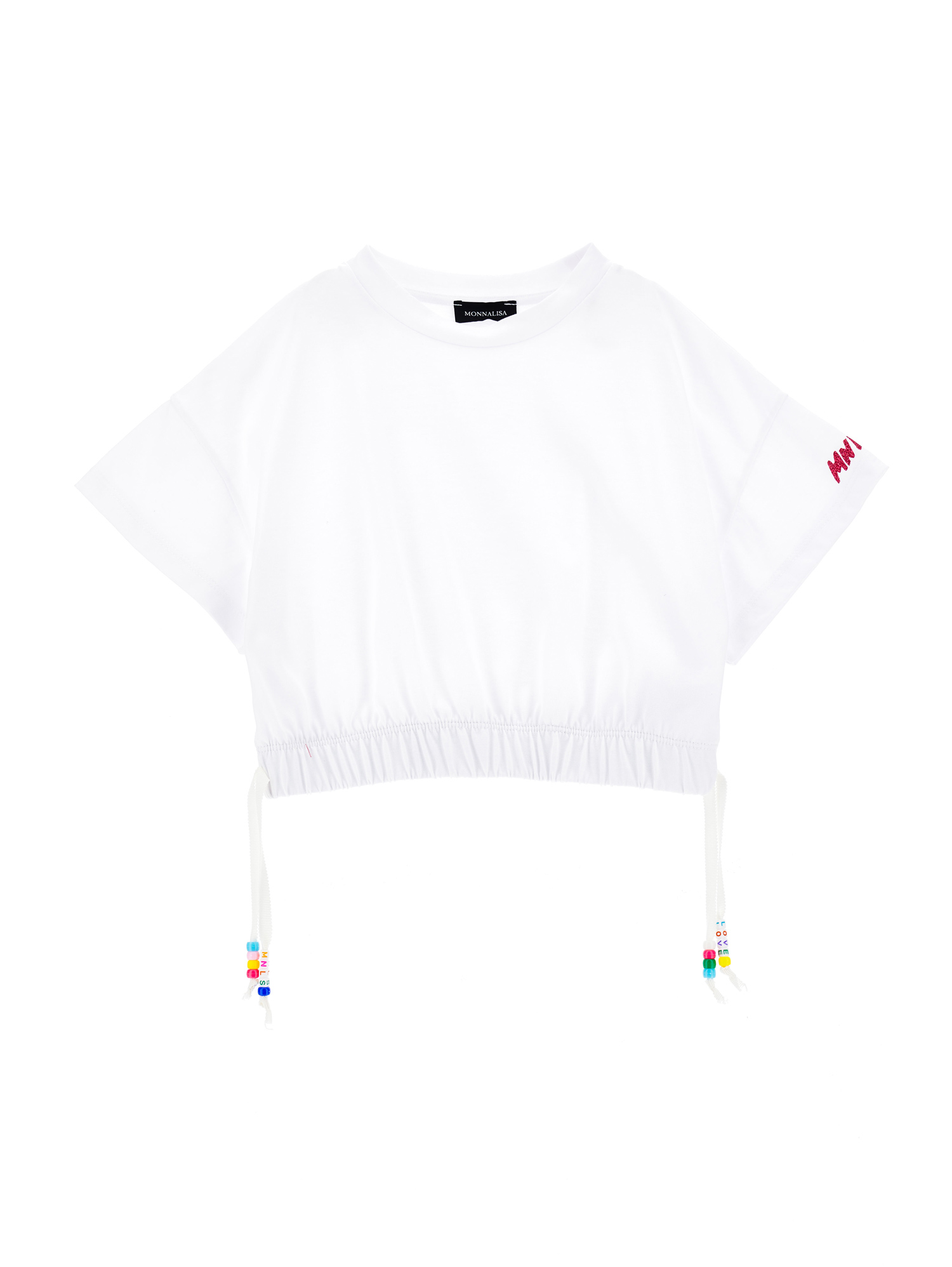 Monnalisa T-shirt cropped con perline