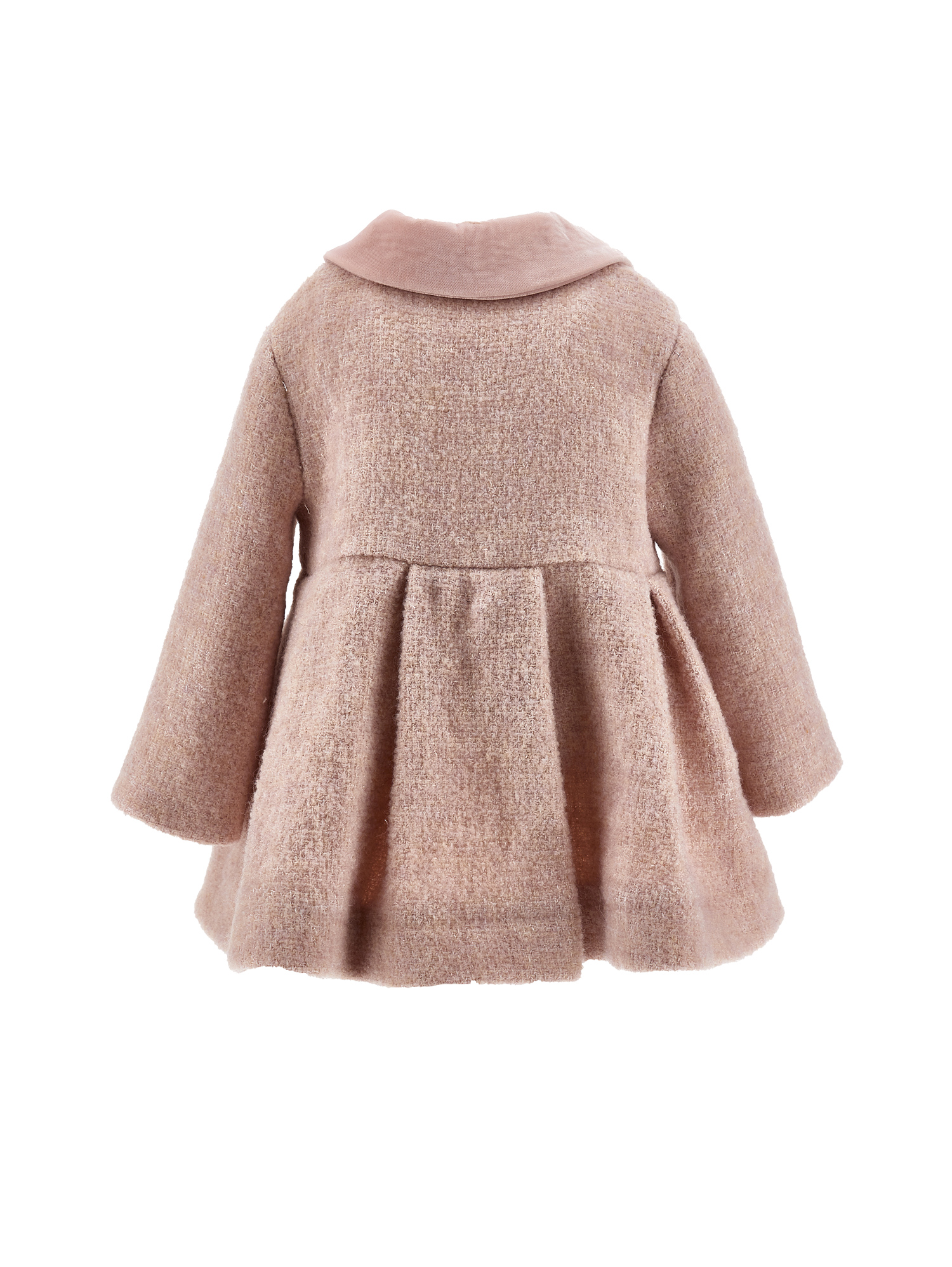 Monnalisa Bouclé Coat In Dusty Pink Rose