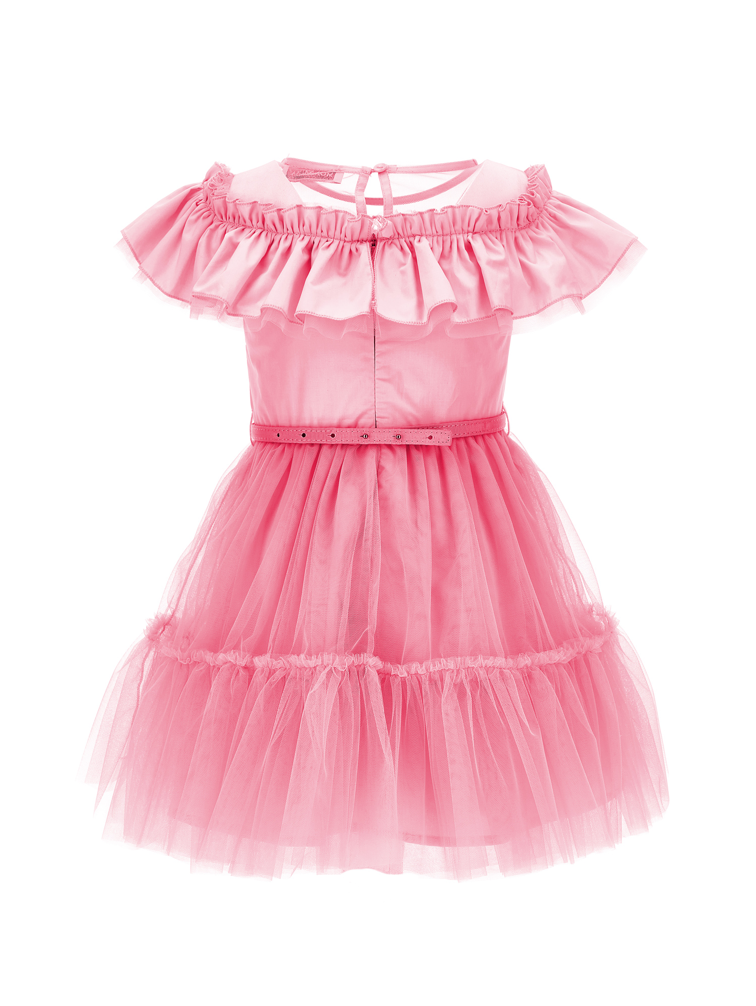 Tulle dress with flounce girl | Monnalisa United States