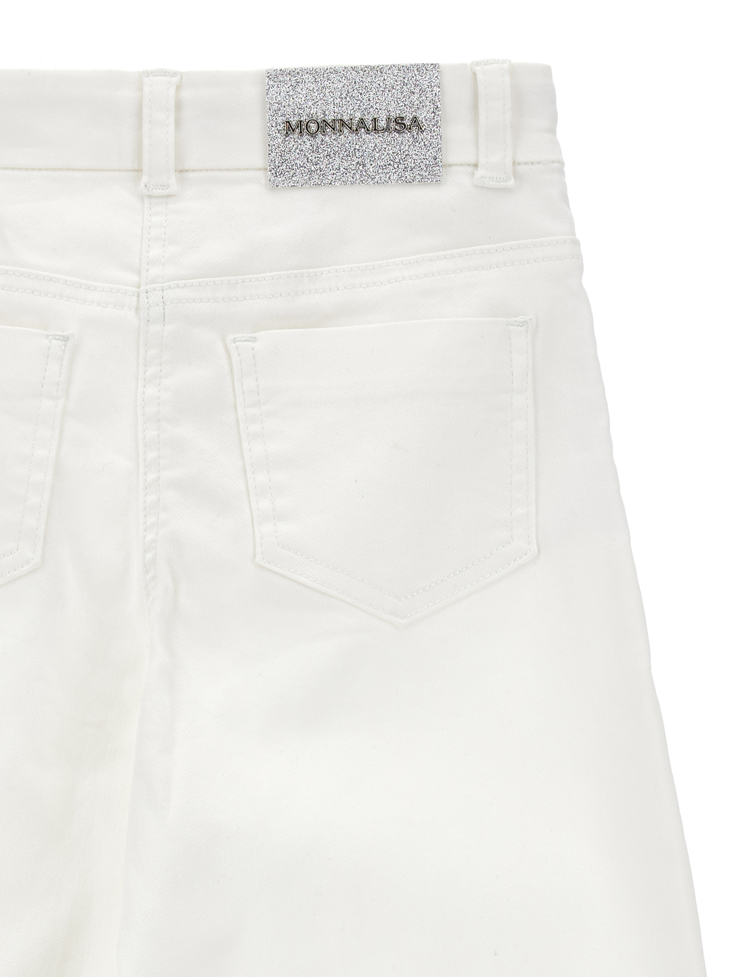Monnalisa Oversized Five-pocket Jeans In Cream