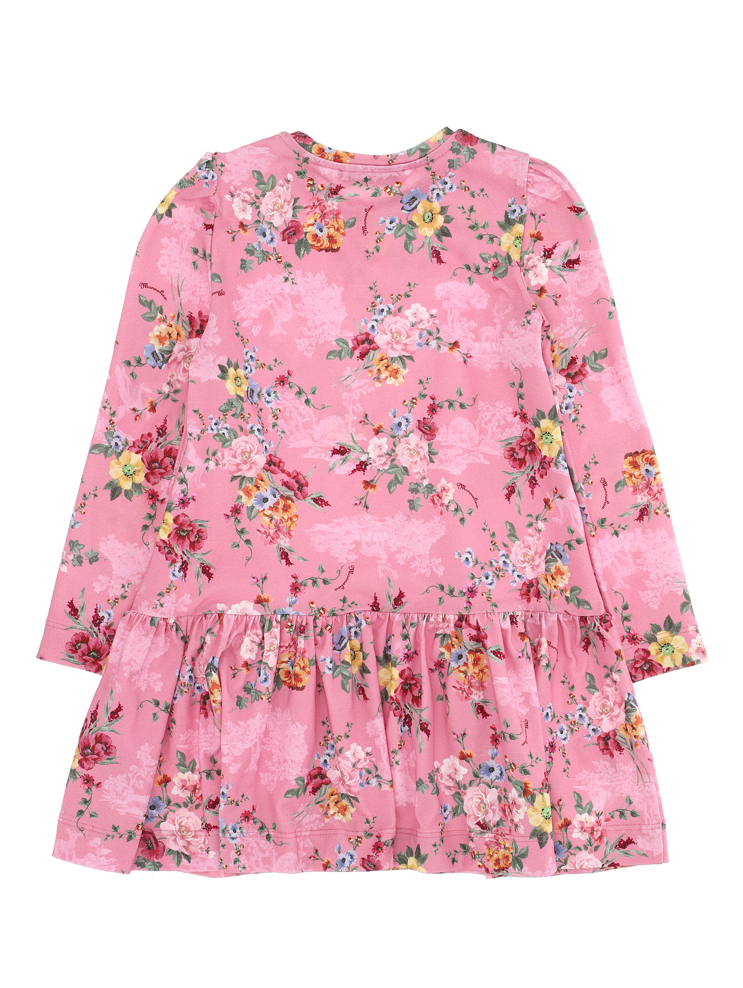 Low-waisted floral jersey dress Monnalisa Girls Clothing Dresses Casual Dresses 