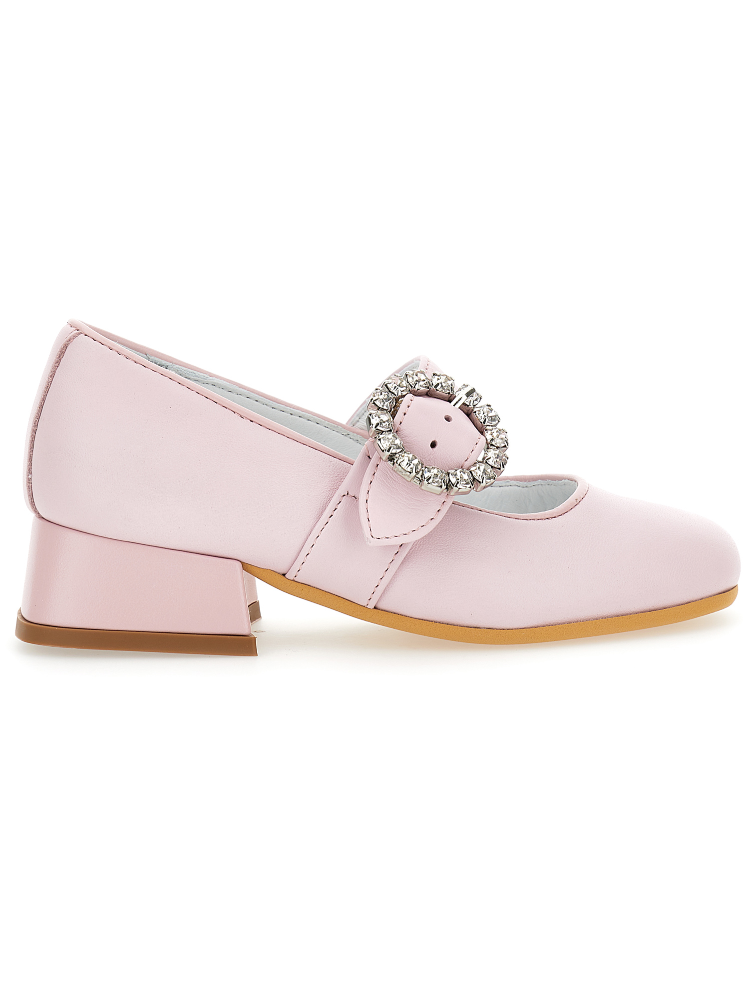 Monnalisa Lederschuhe Mit Schmuckschnalle In Rosa Fairy Tale