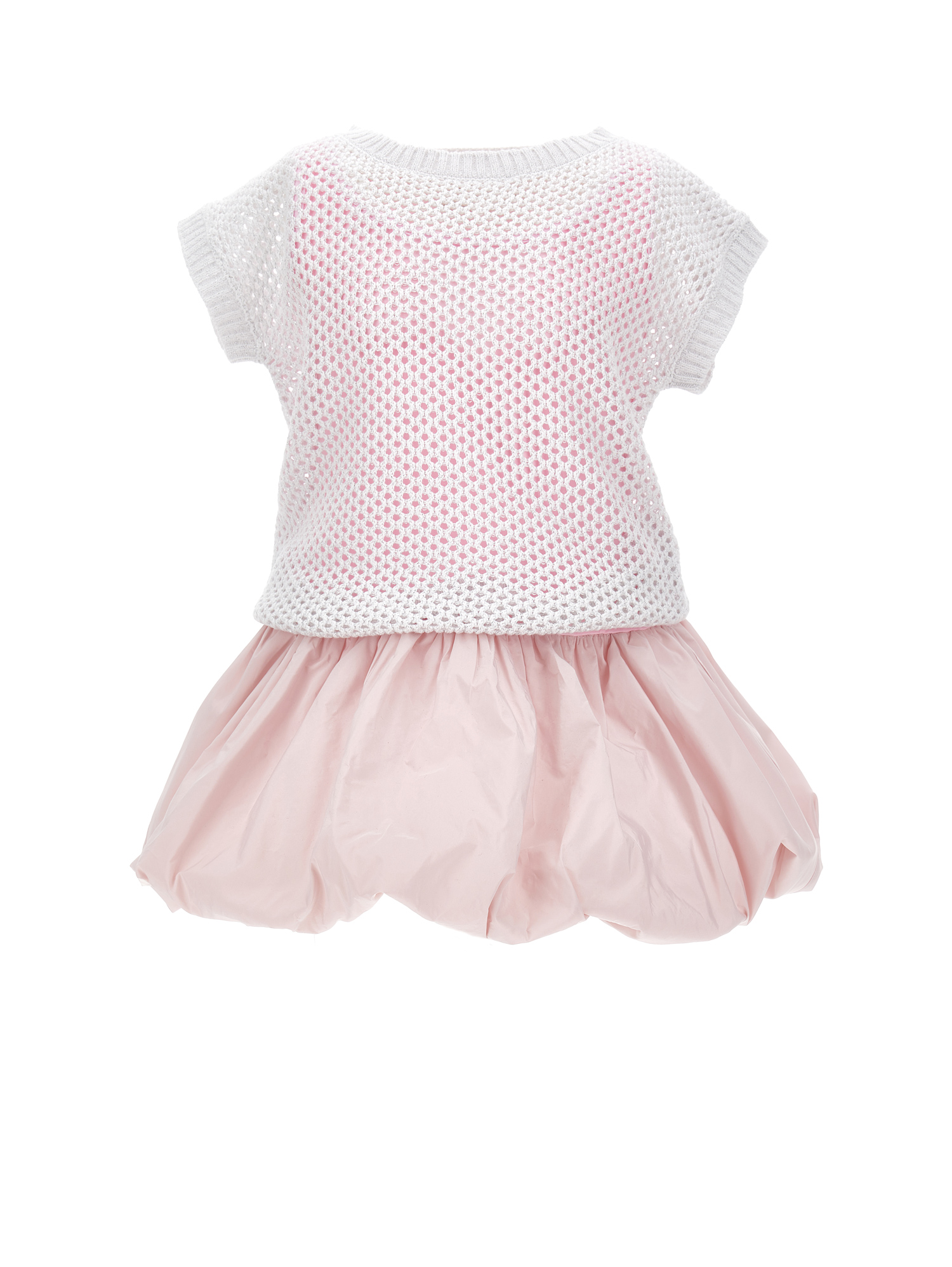 Monnalisa Abito palloncino con top in rete