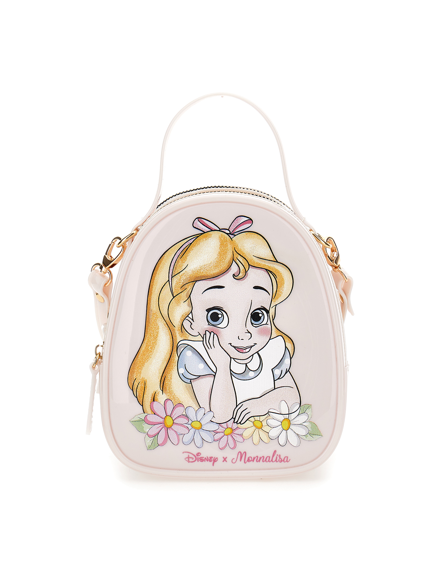 Monnalisa Alice In Wonderland Pvc Backpack In Rosa Fairy Tale