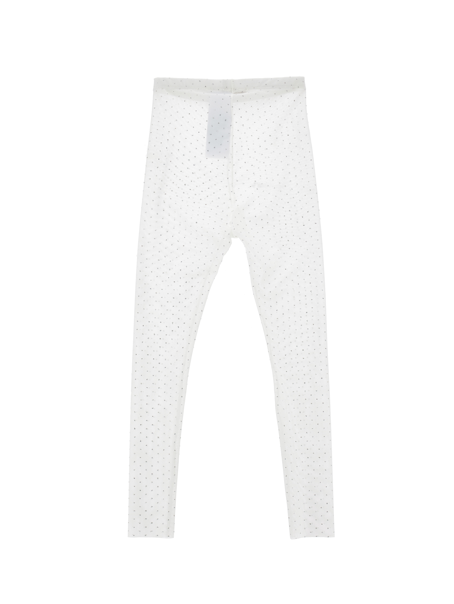Monnalisa Glitter Tulle Leggings In Cream