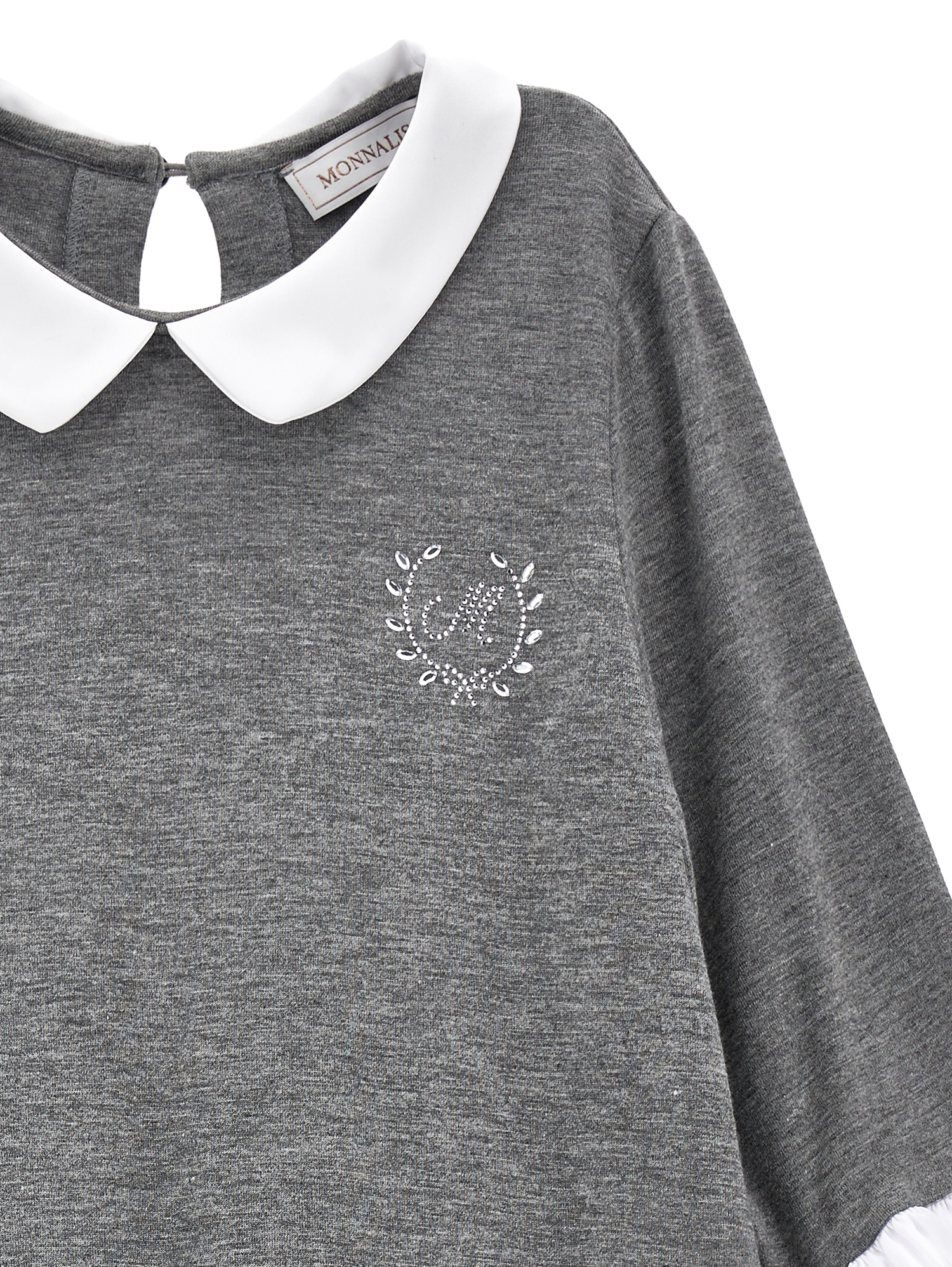 Monnalisa Viscose Jersey Dress In Medium Grey