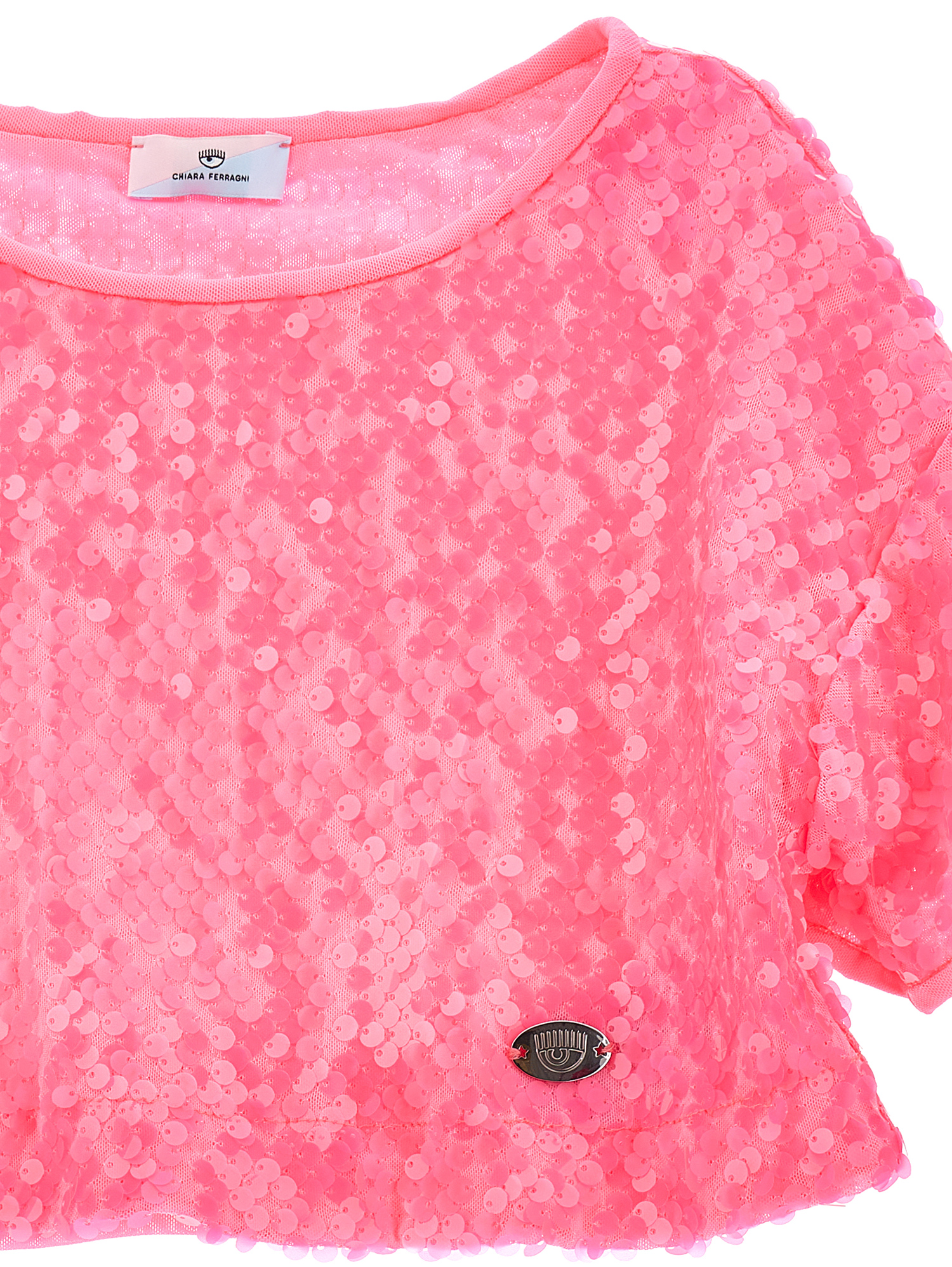 Shop Chiara Ferragni Cf Party Sequin T-shirt In Sachet Pink