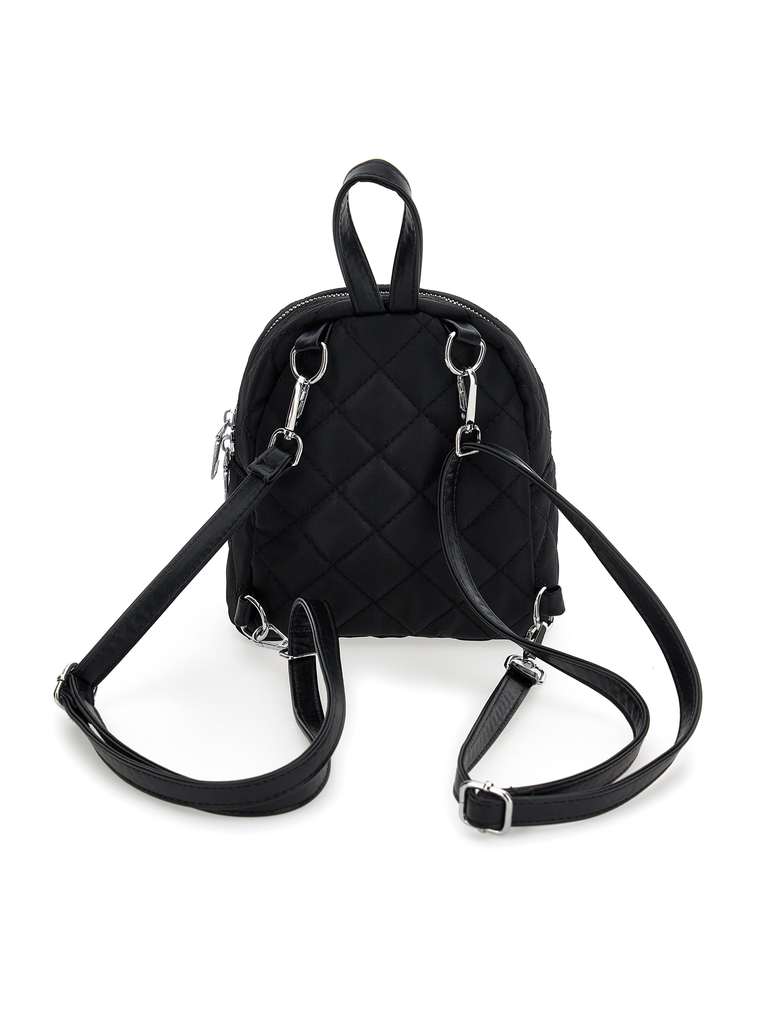 Shop Monnalisa Daffy Duck Quilted Fabric Backpack In Black