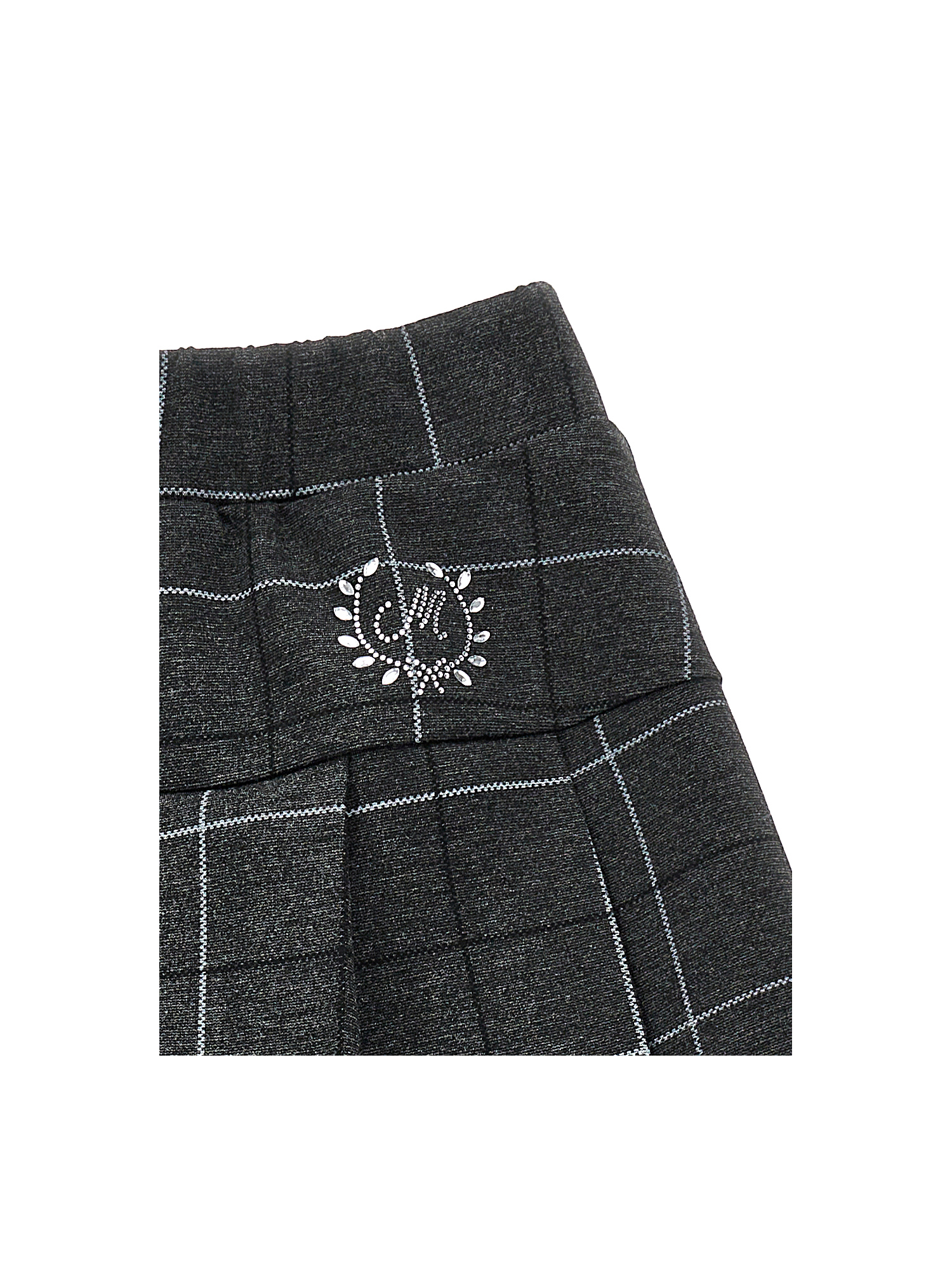 Monnalisa Rhinestone Check Skirt In Black