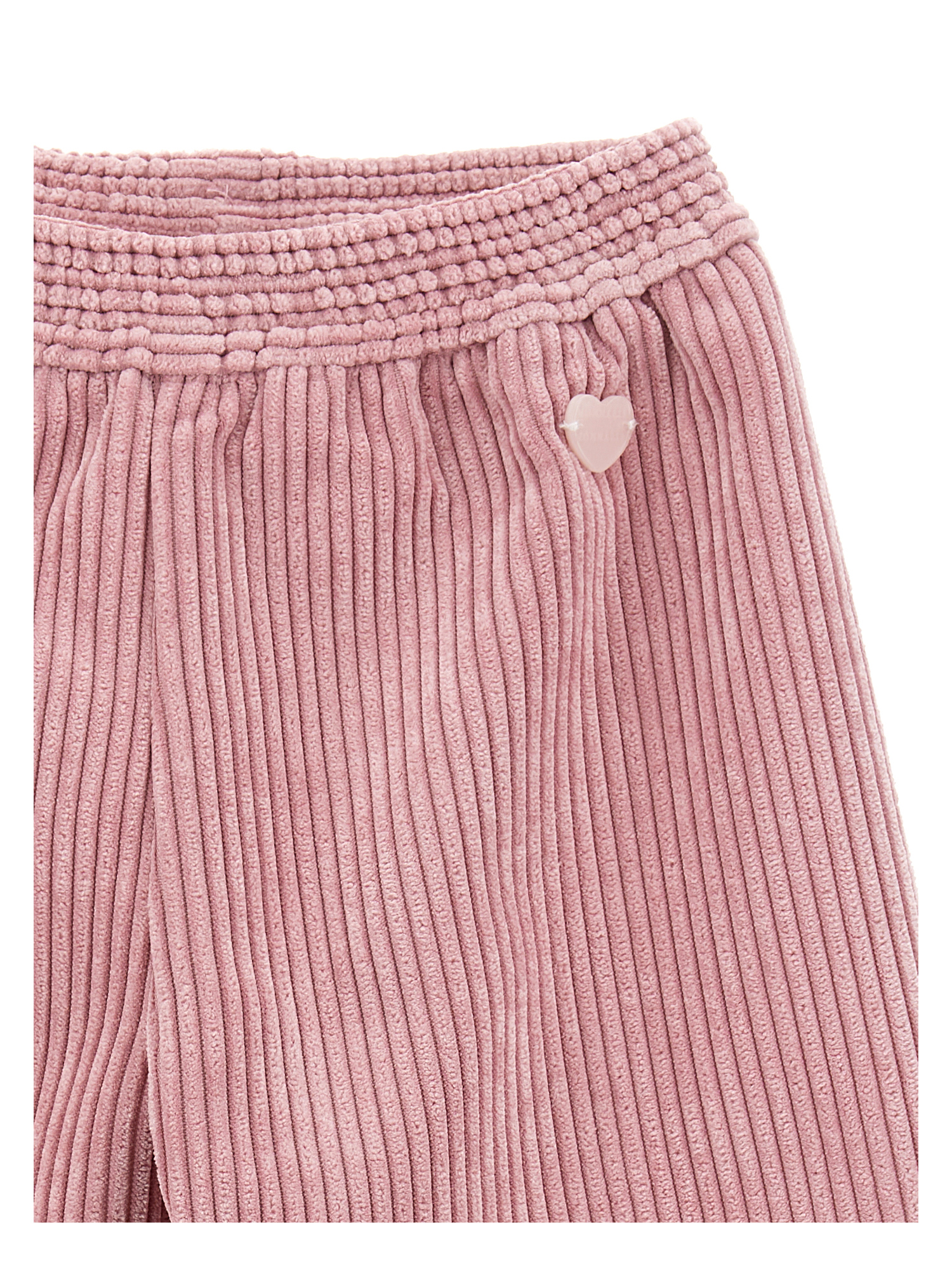 Shop Monnalisa Velvet Cropped Trousers In Rosa Fairy Tale