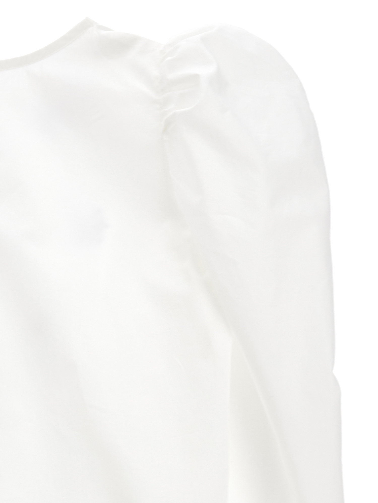 Monnalisa Embroidered Poplin Blouse In Cream + Sachet Pink