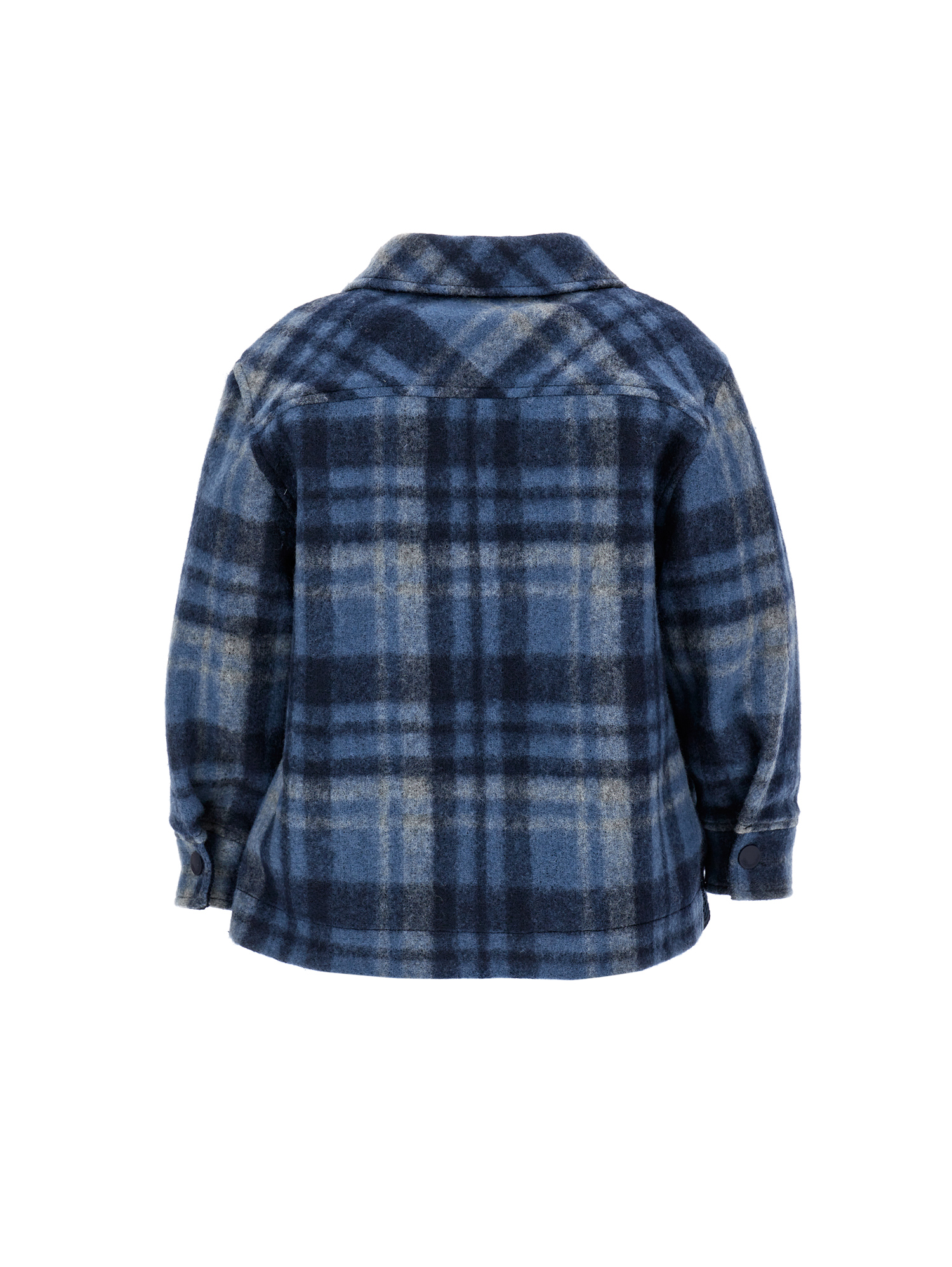 Monnalisa Check Cloth Shirt In Navy Blue