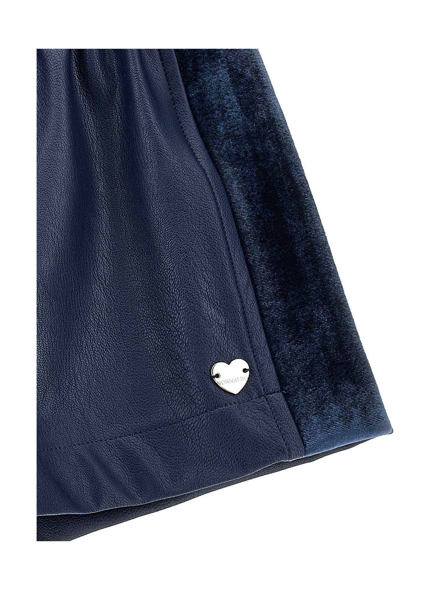 Monnalisa Coated Fabric Bermuda Shorts In Navy Blue
