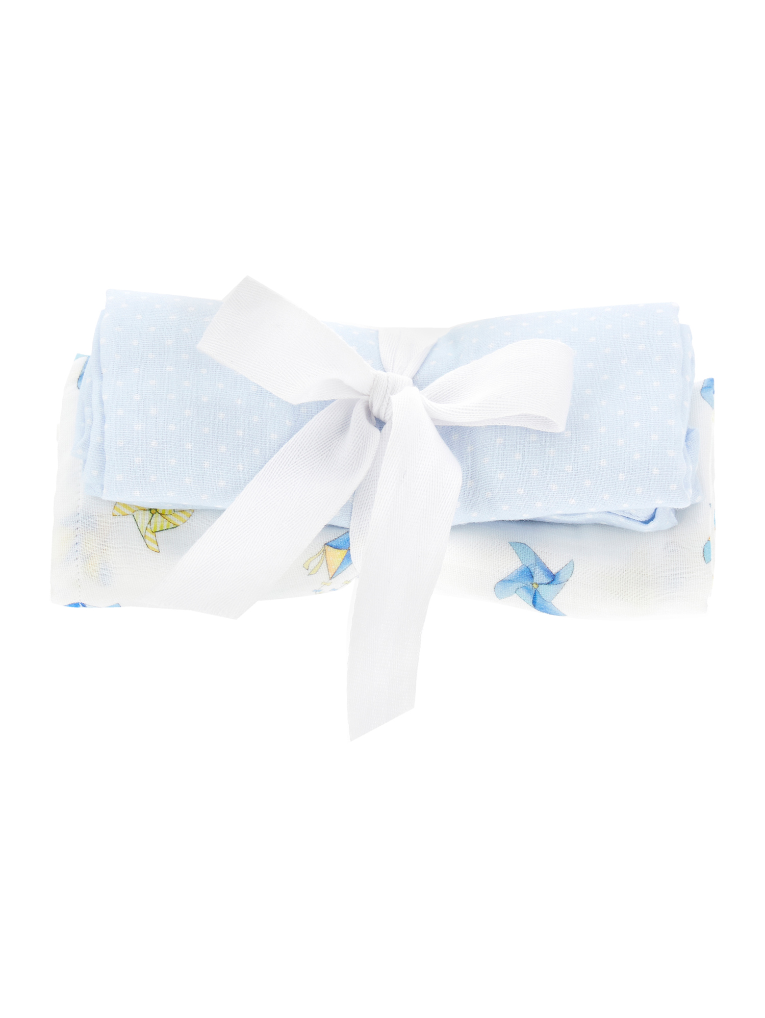 Monnalisa Pair Of Cotton Towels In White + Cloud