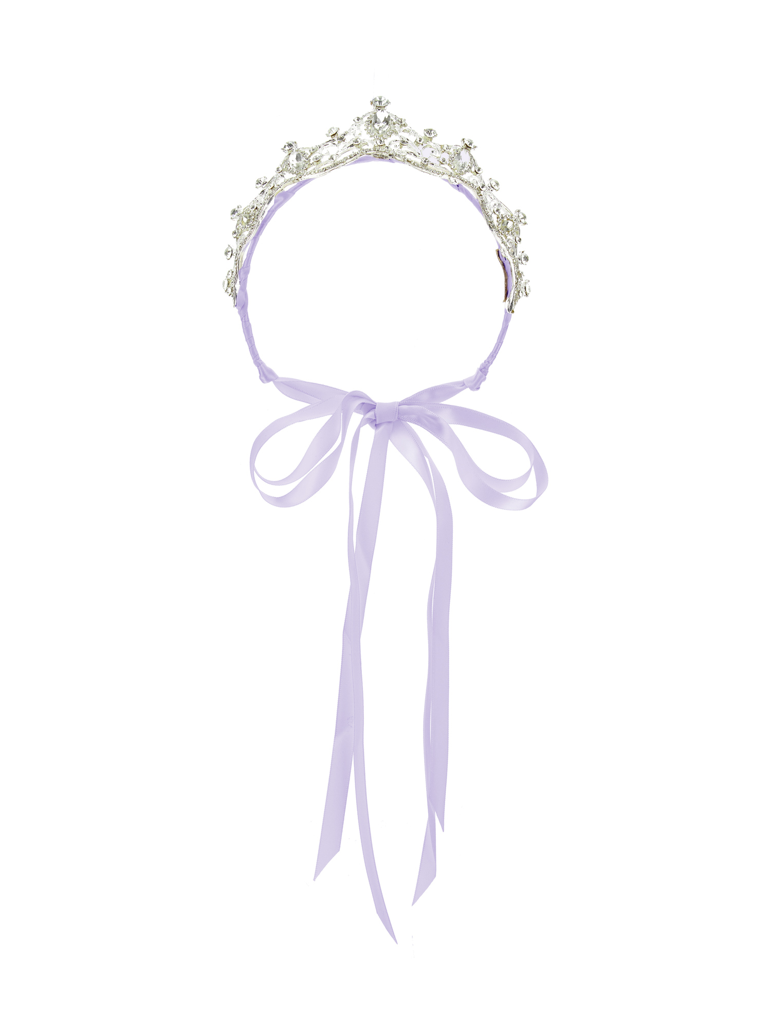 Monnalisa Tiara In Rhinestones And Bezels In Wisteria
