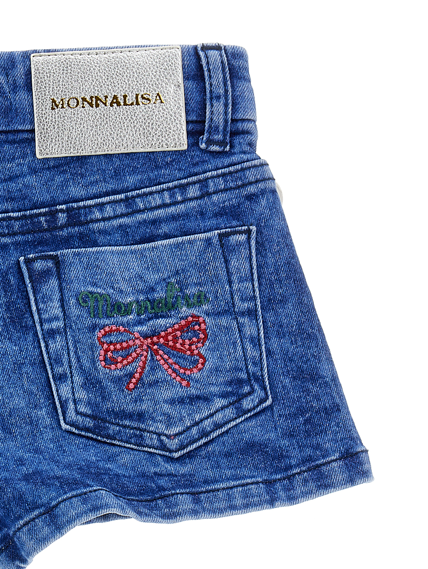 Monnalisa logo-plaque elasticated-waistband shorts - Green