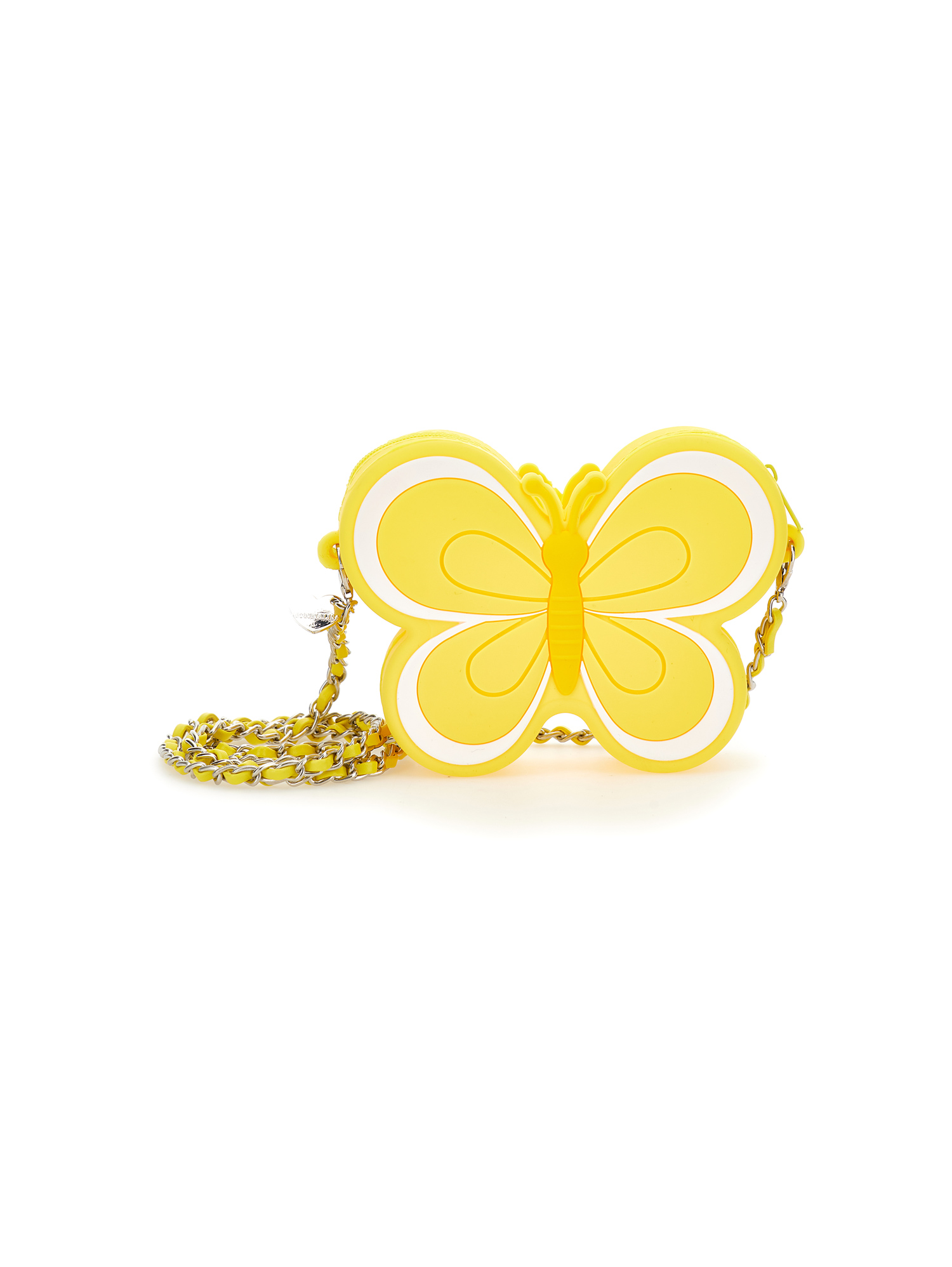 Monnalisa Butterfly Bag With Shoulder Strap In Light Yellow