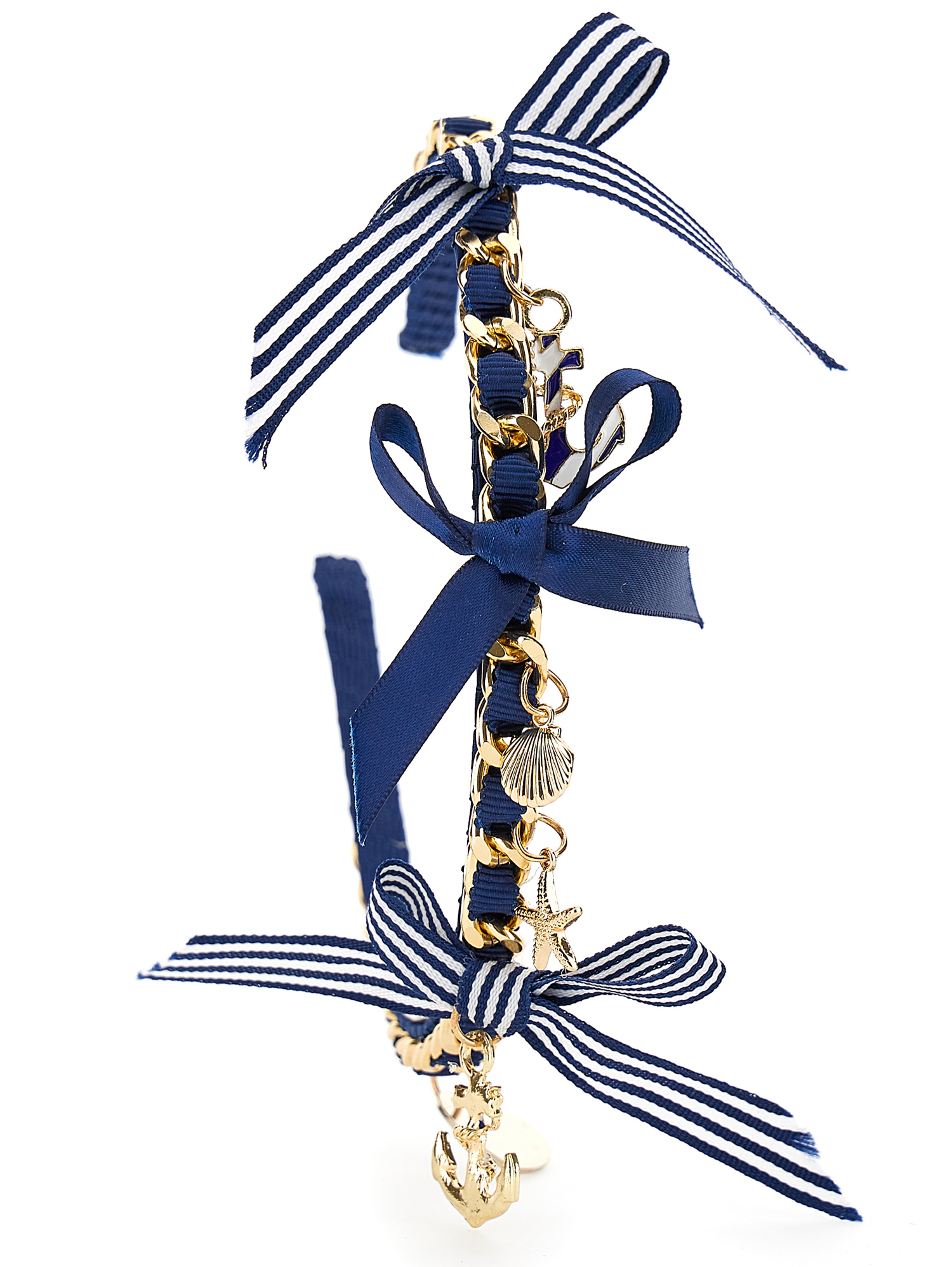 Shop Monnalisa Hairband With Charms In Dark Blue