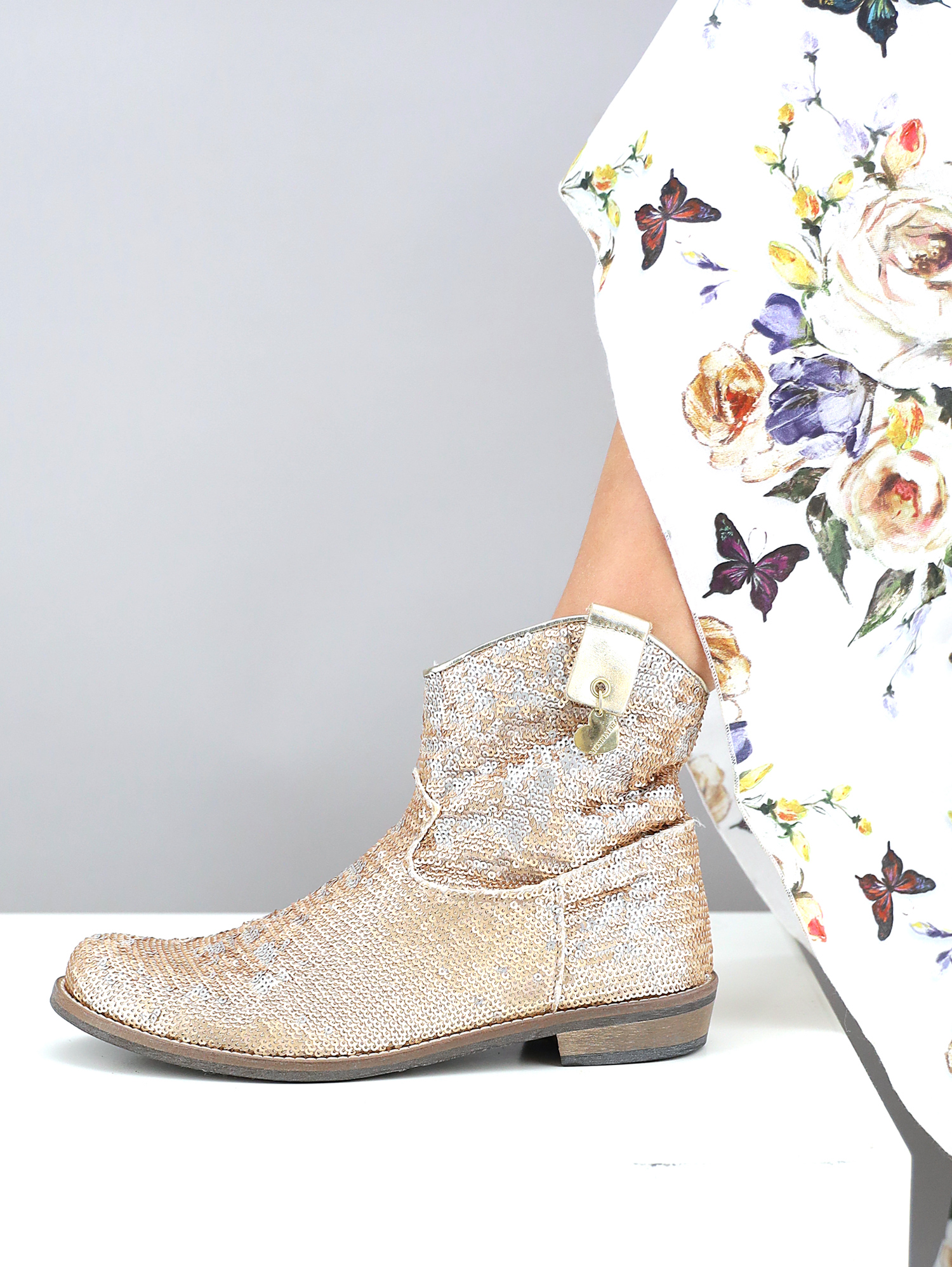 Monnalisa bow-detail glitter boots - Silver