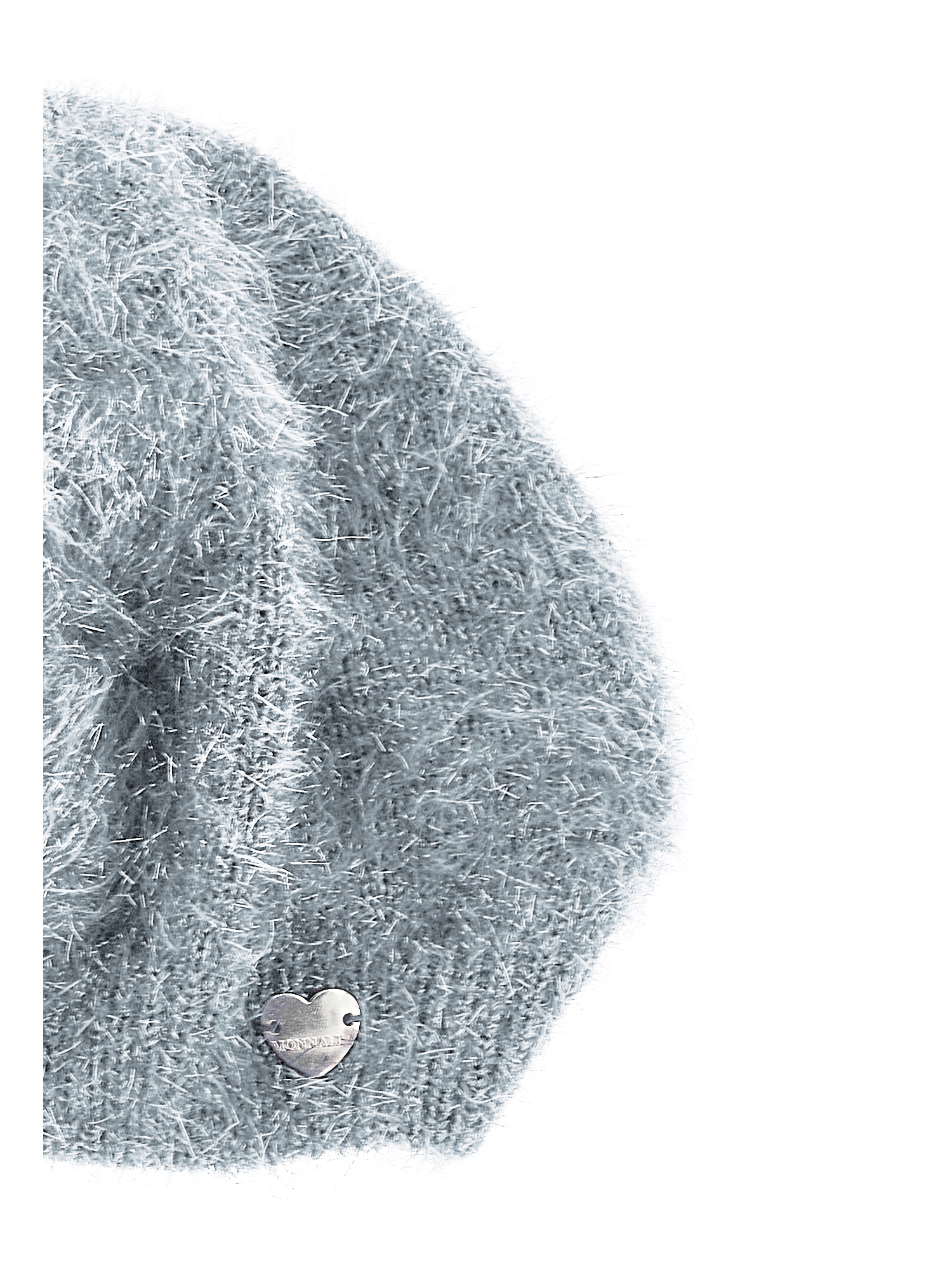 Monnalisa Lurex Knit Beret In Pearl Grey