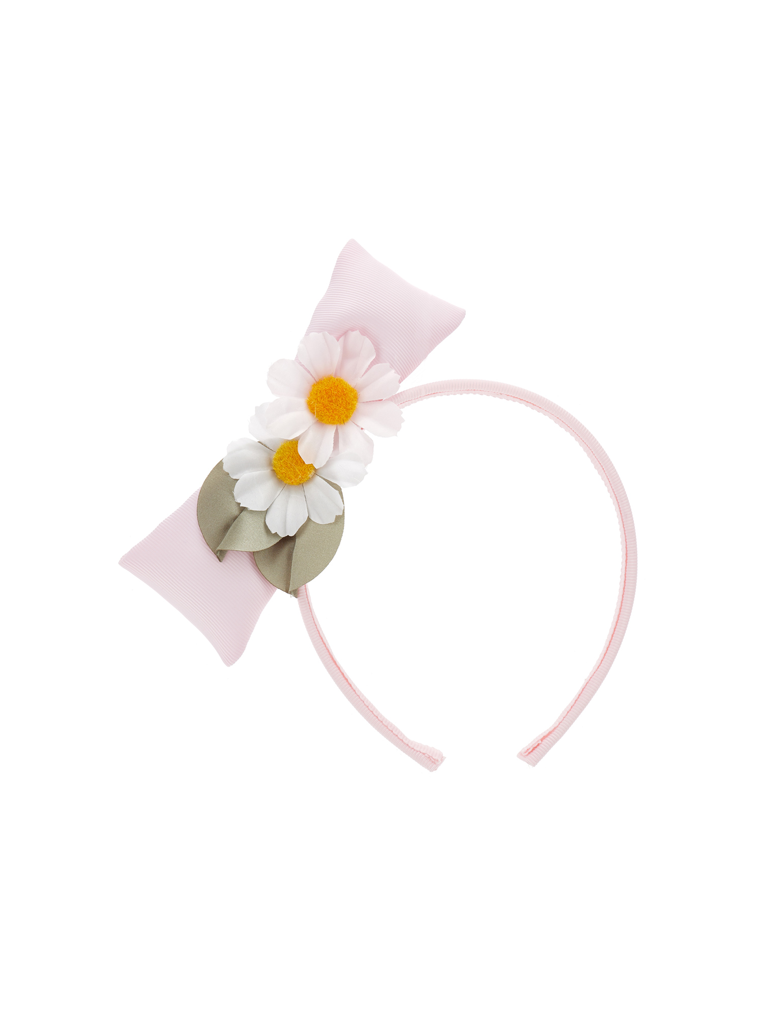 Monnalisa Daisy Maxi Bow Headband In Rosa Fairy Tale