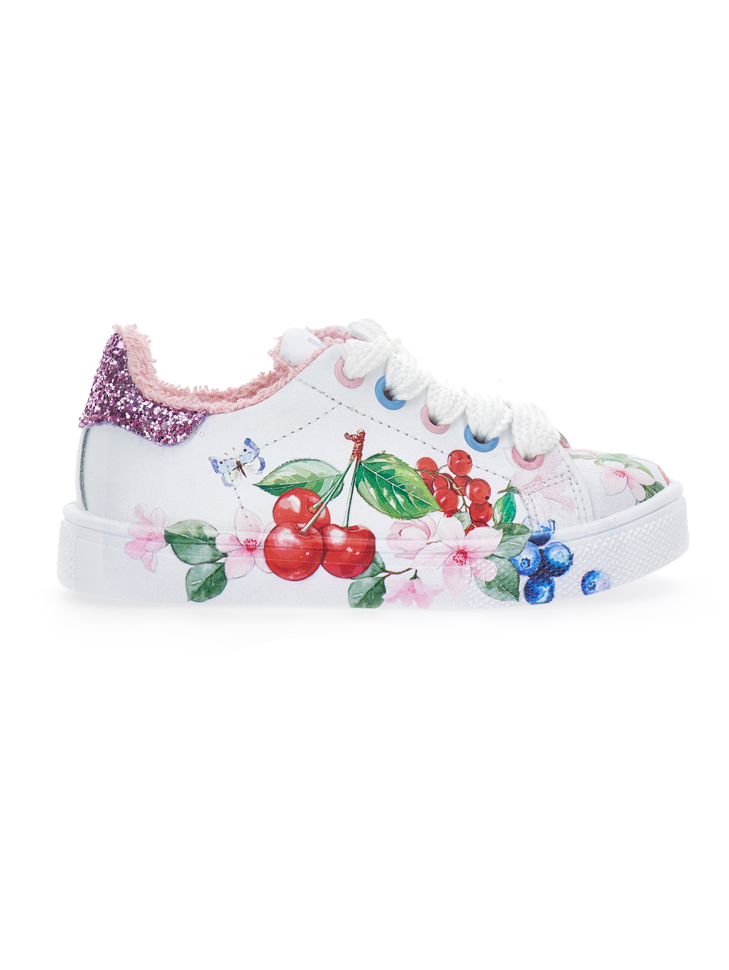 Monnalisa Bycast Sneakers With Fruit Print In White