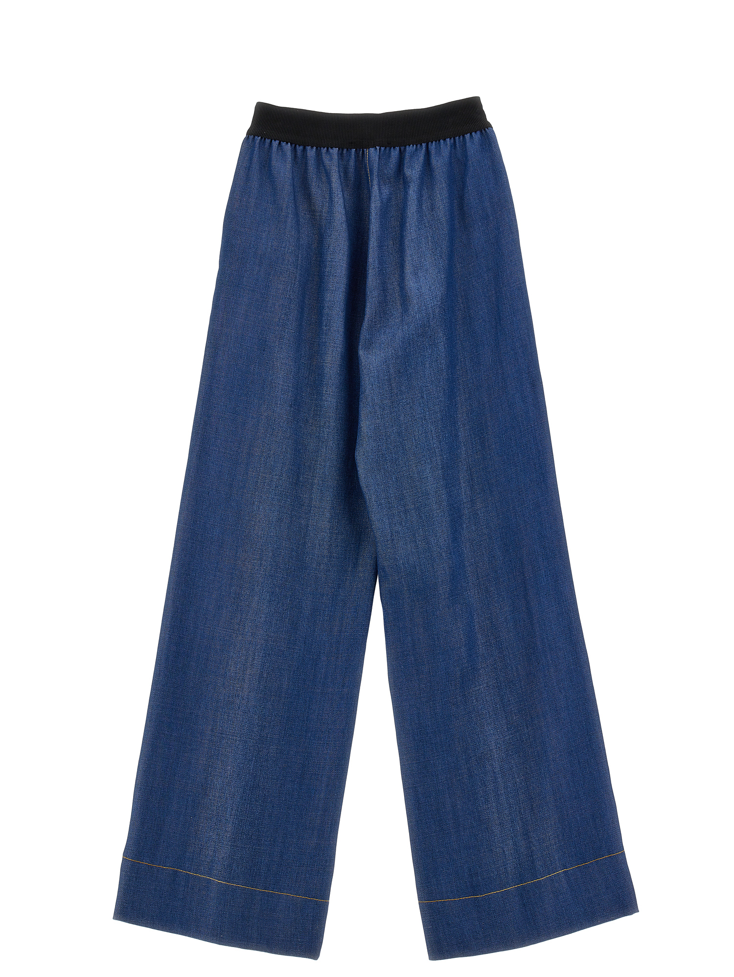 Monnalisa Flowing Denim Trousers In Blue