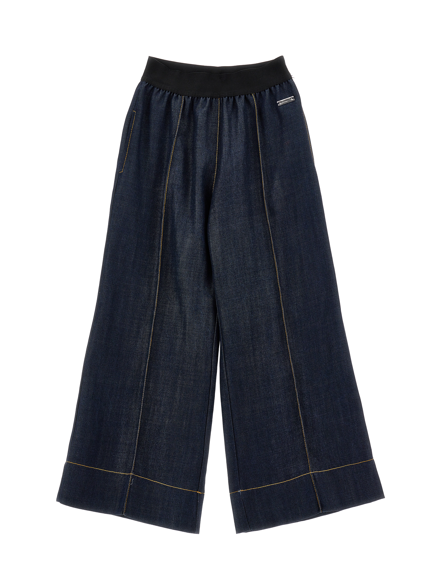 Monnalisa Kids'   Flowing Denim Trousers In Blue