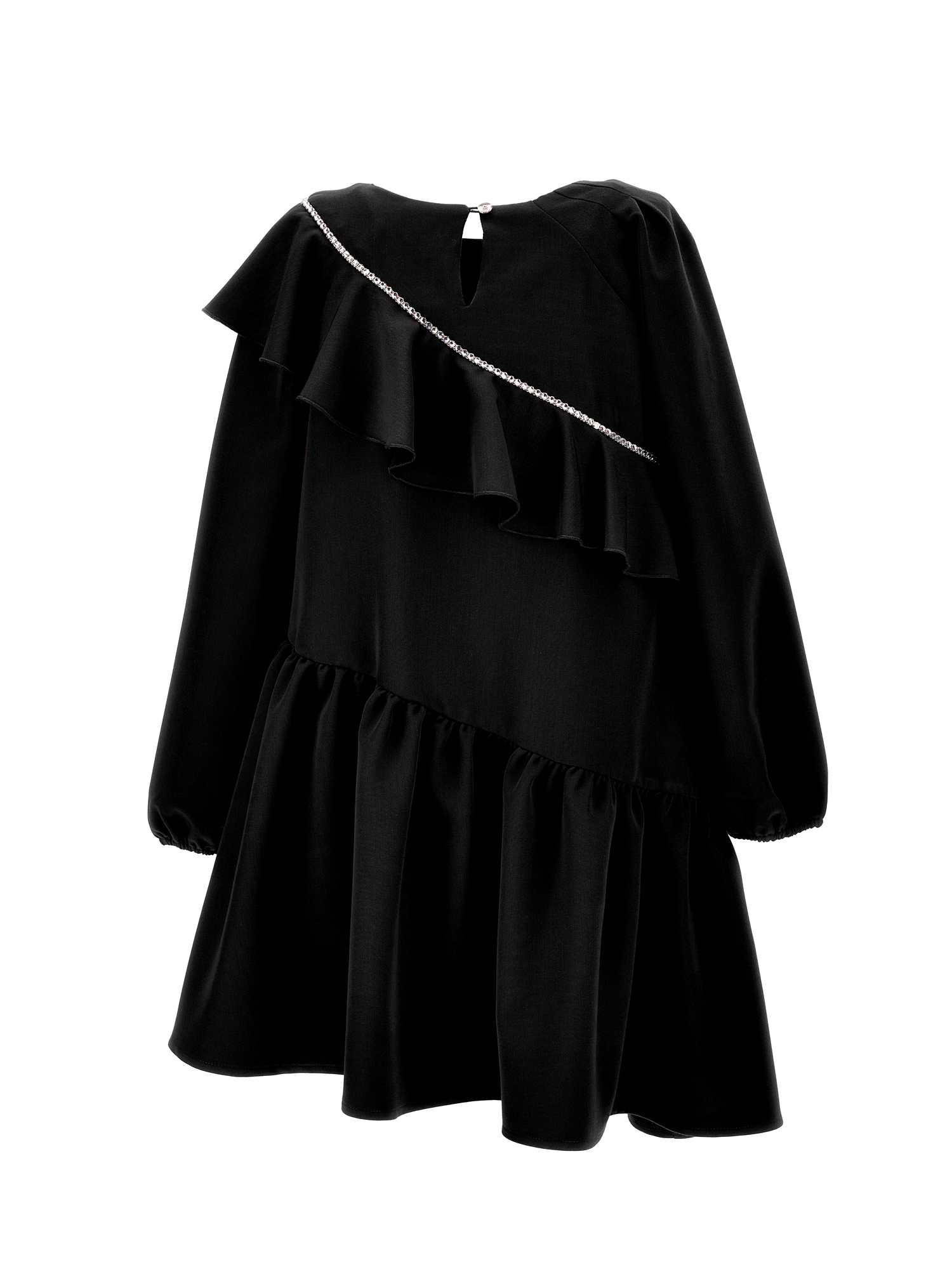 MONNALISA MONNALISA  ASYMMETRIC DRESS WITH RHINESTONES 