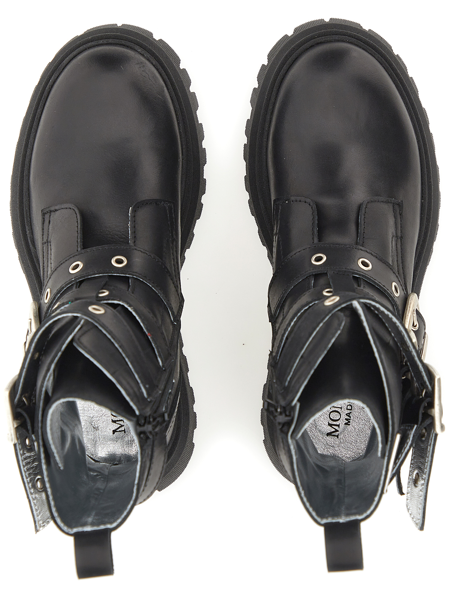 MONNALISA MONNALISA LEATHER BIKER BOOTS WITH BUCKLES