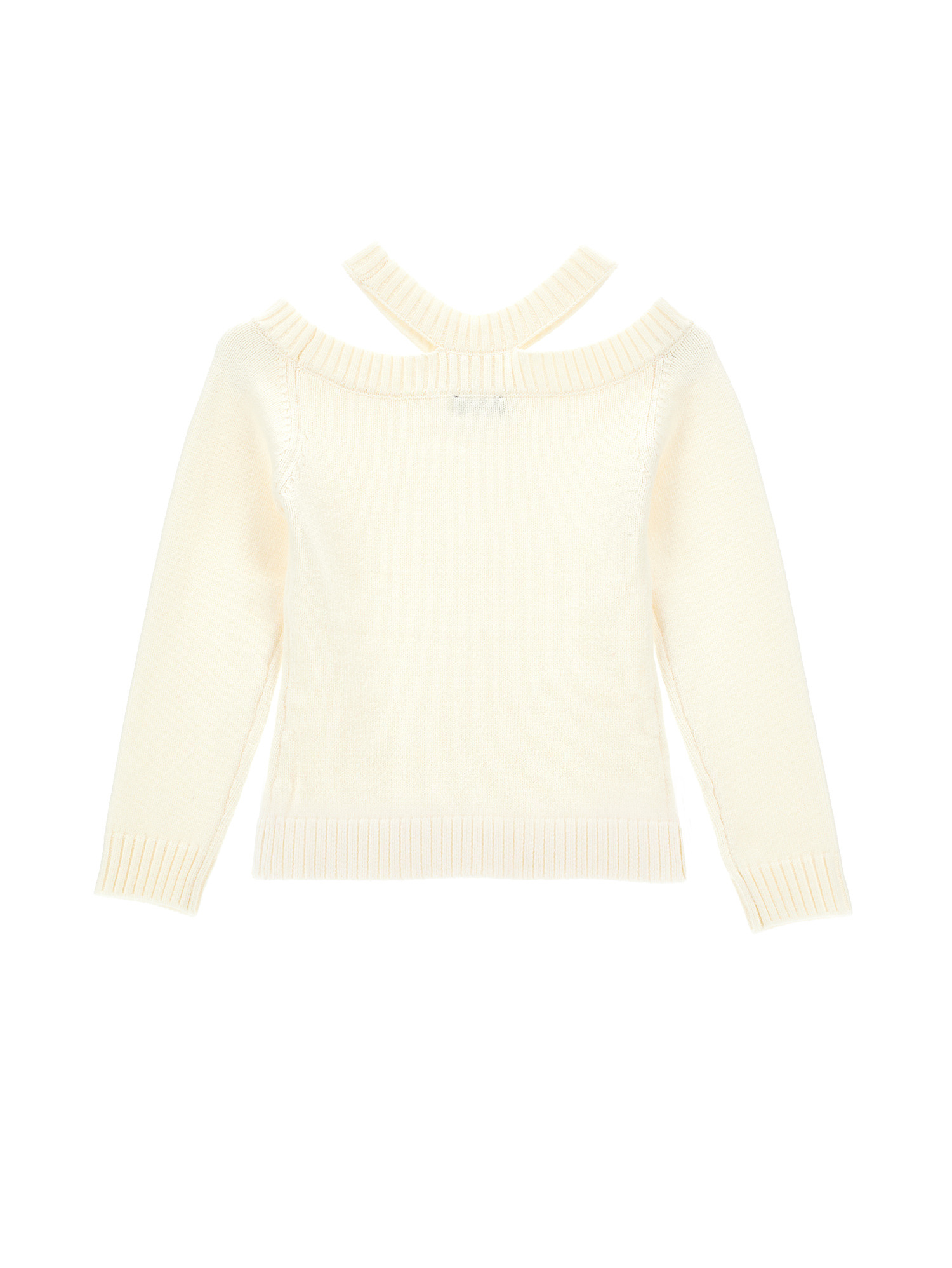 Monnalisa Halterneck Sweater In Neutral