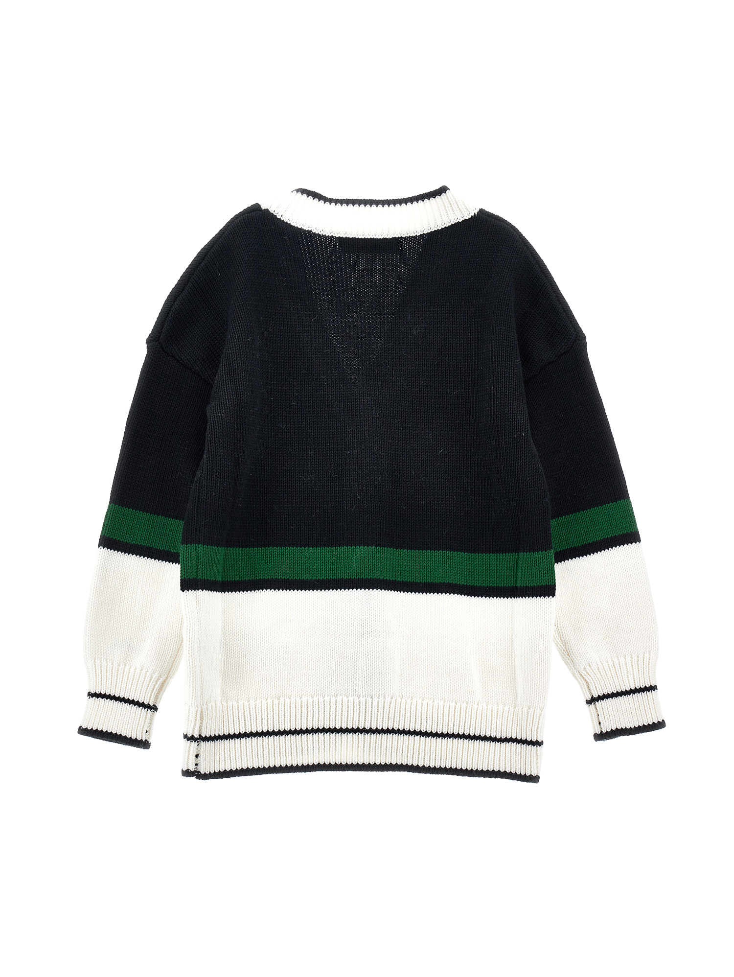 Monnalisa Maxi Cardigan With Coloured Bands In Black + White