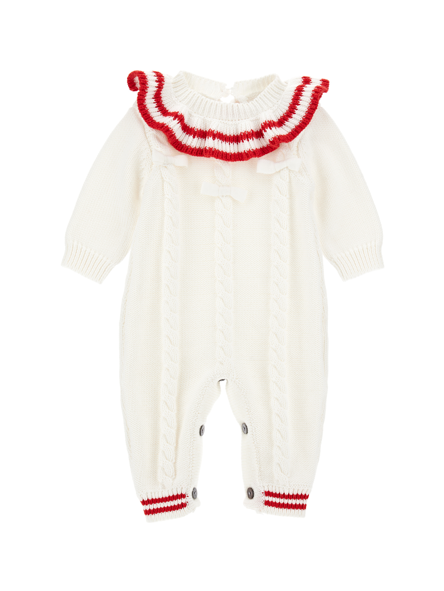 Monnalisa Tutina tricot con colletto e trecce