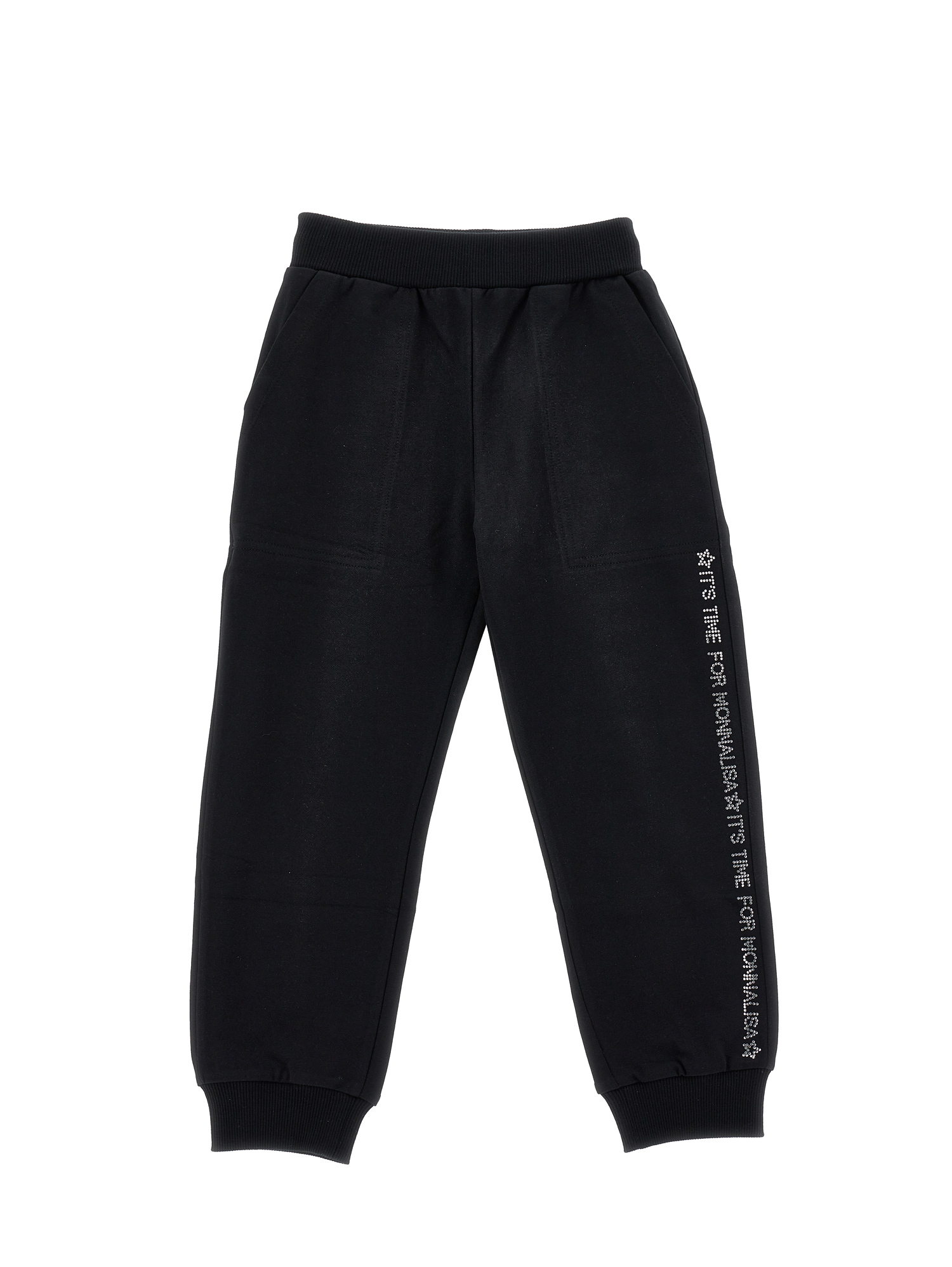 Monnalisa Fleece Joggers In Black