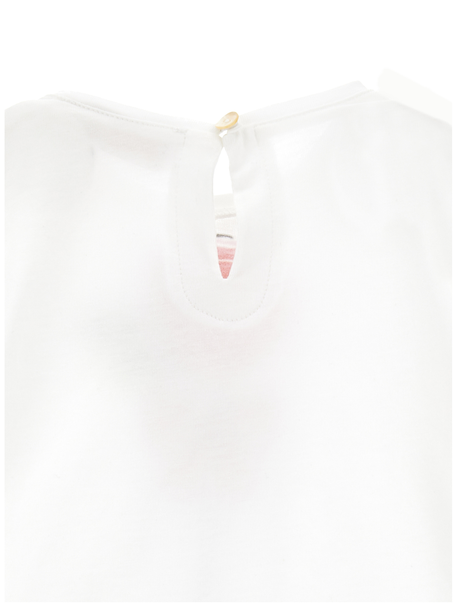 Monnalisa Rose Print Jersey Maxi T-shirt In Cream