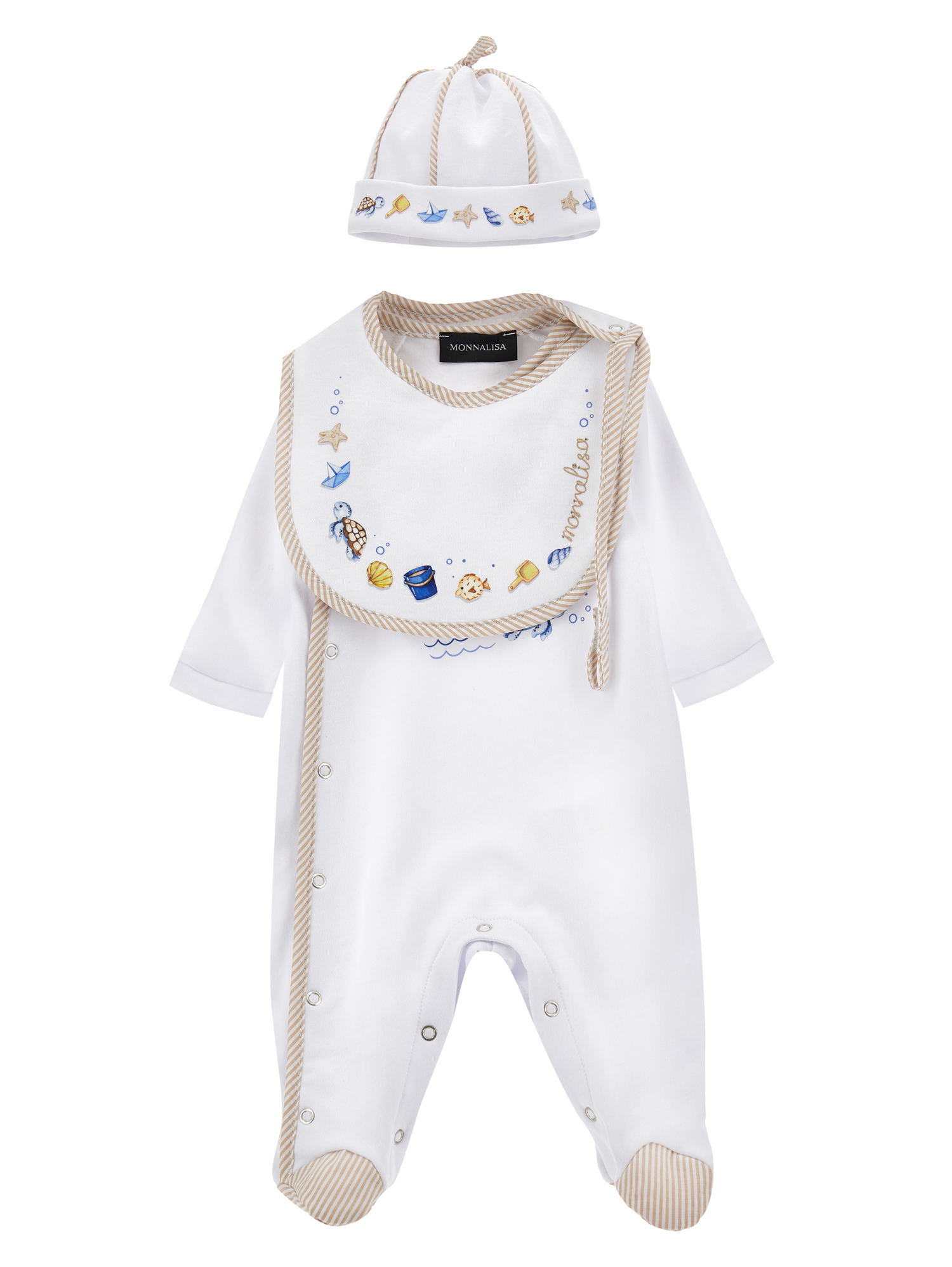Monnalisa Completo neonato, tre pezzi cotone Mickey Mouse