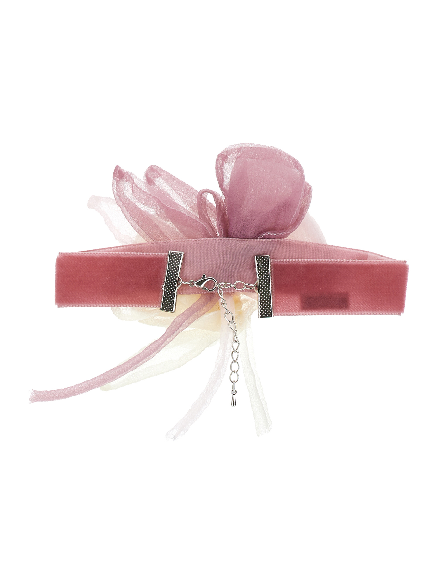 Monnalisa Velvet Choker Necklace In Blush Pink