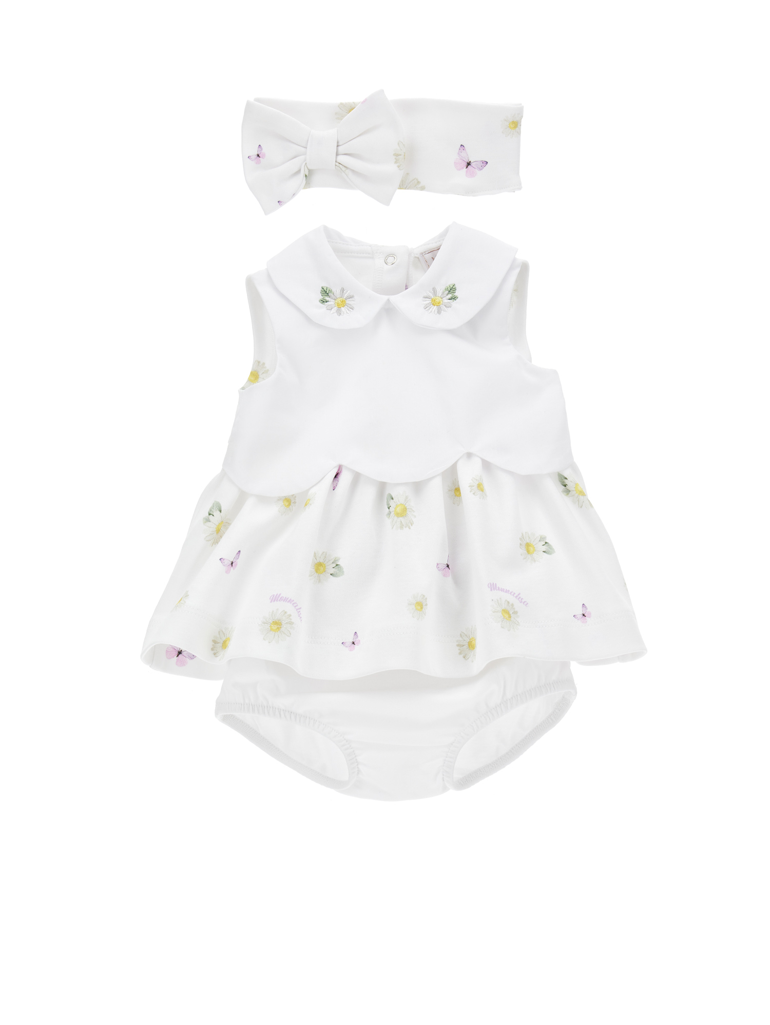 Monnalisa Babies'   Three-piece Daisy Set In White