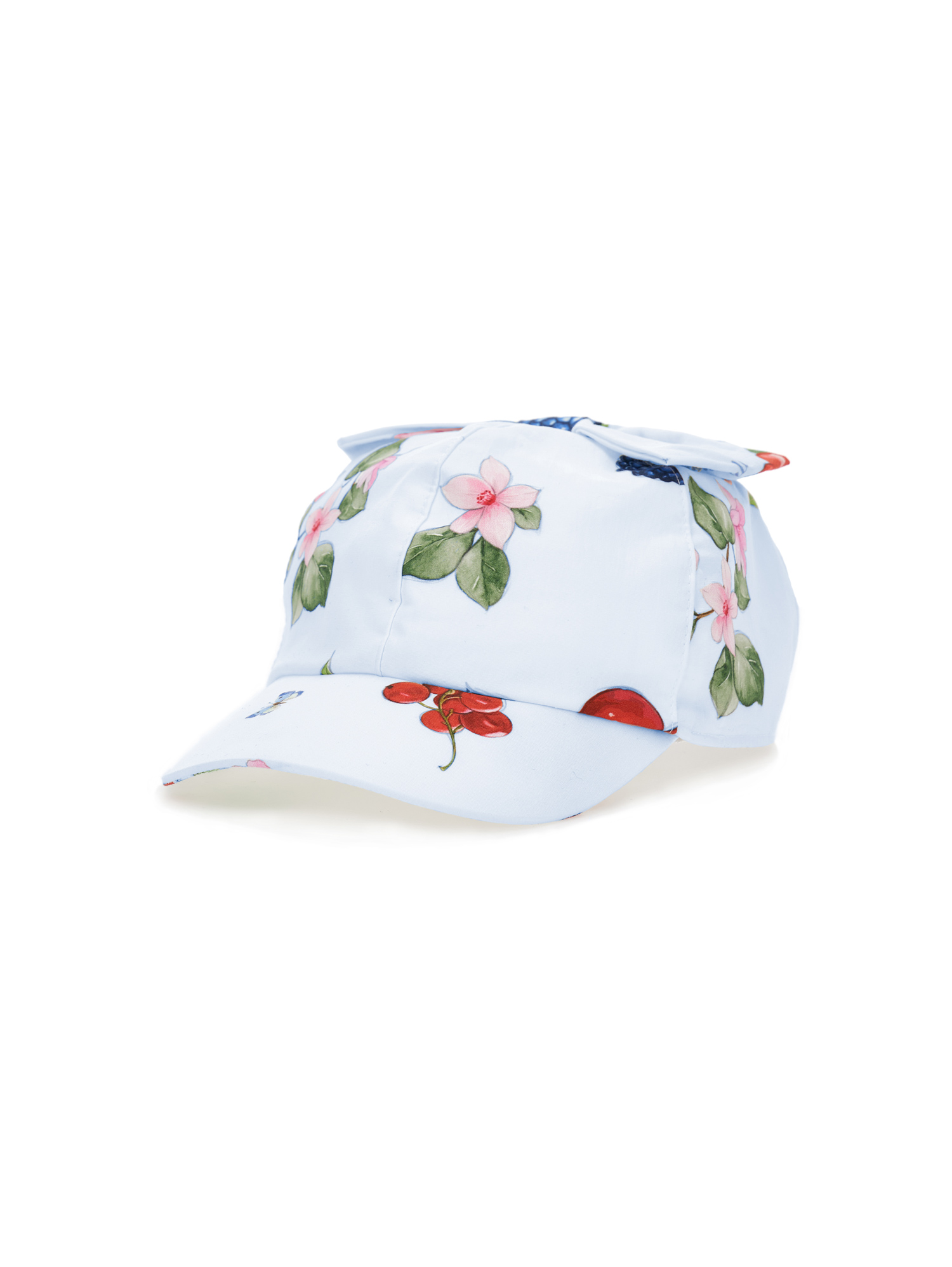 Monnalisa Baseball Cap With Bow In Sky Blue