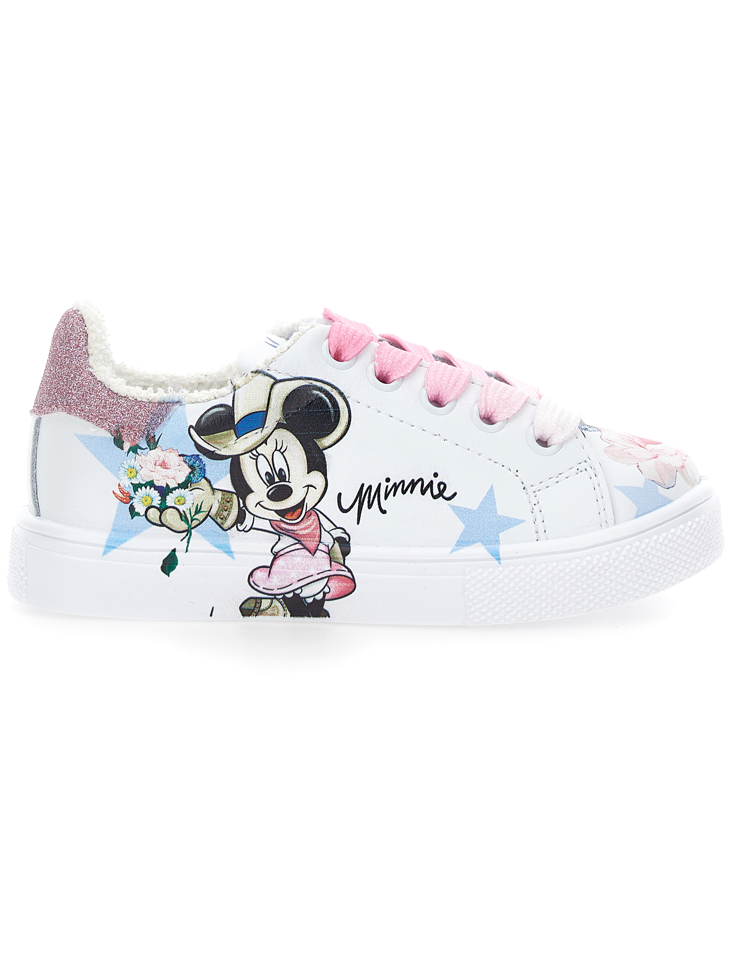 Shop Monnalisa Minnie Sneakers In White + Rosa Fairytale