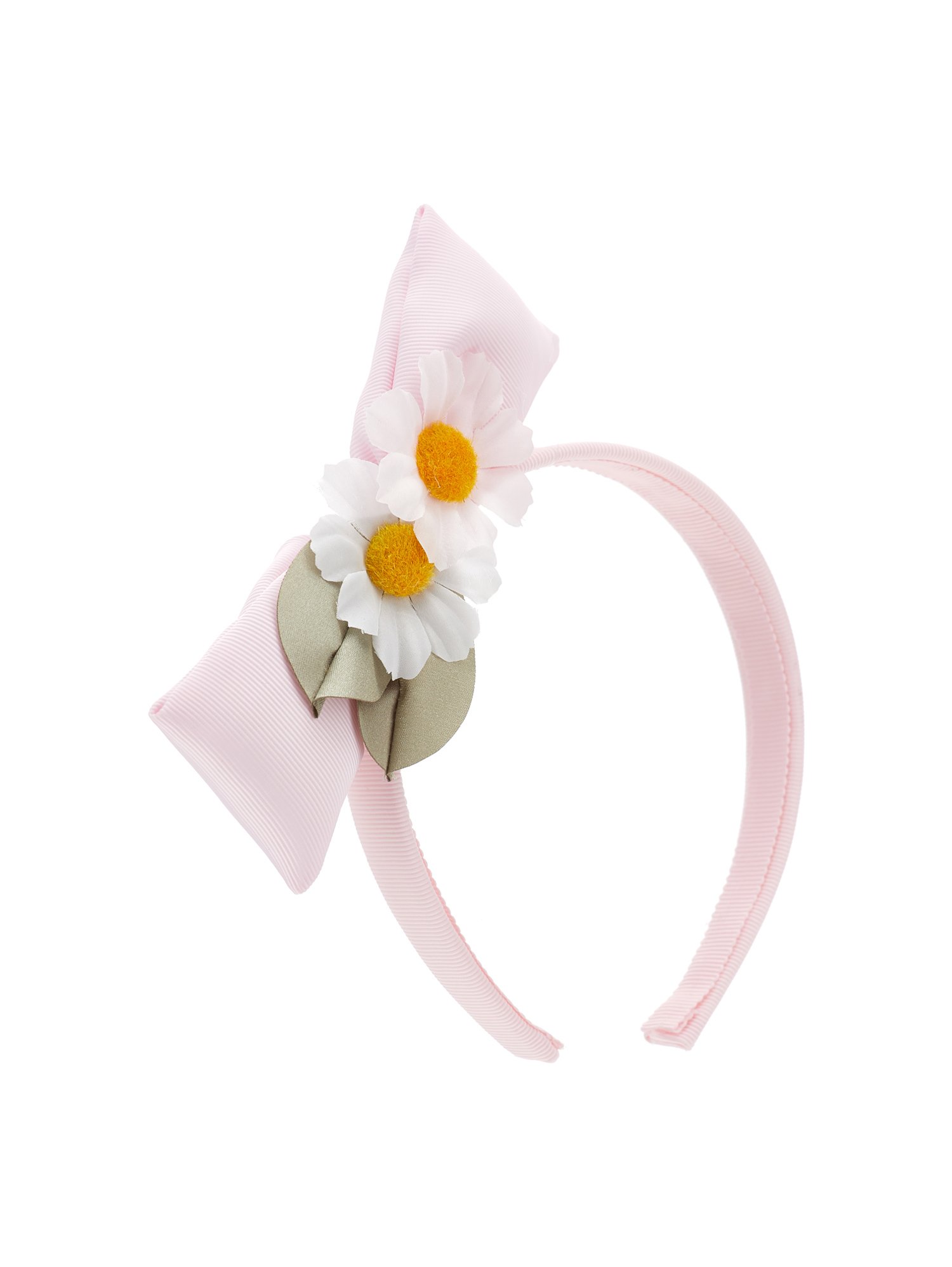 Monnalisa Daisy Maxi Bow Headband In Rosa Fairy Tale