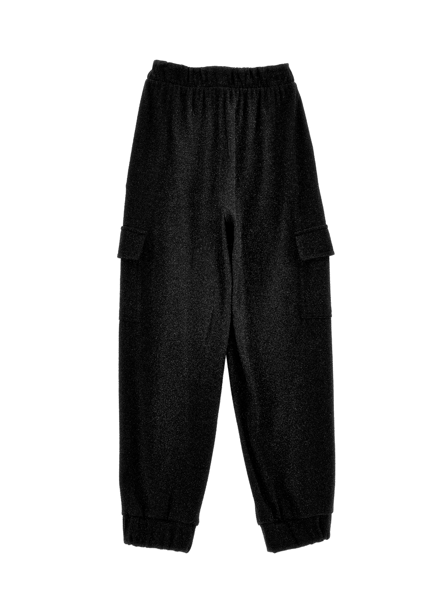 Monnalisa Glitter Cargo Joggers In Black