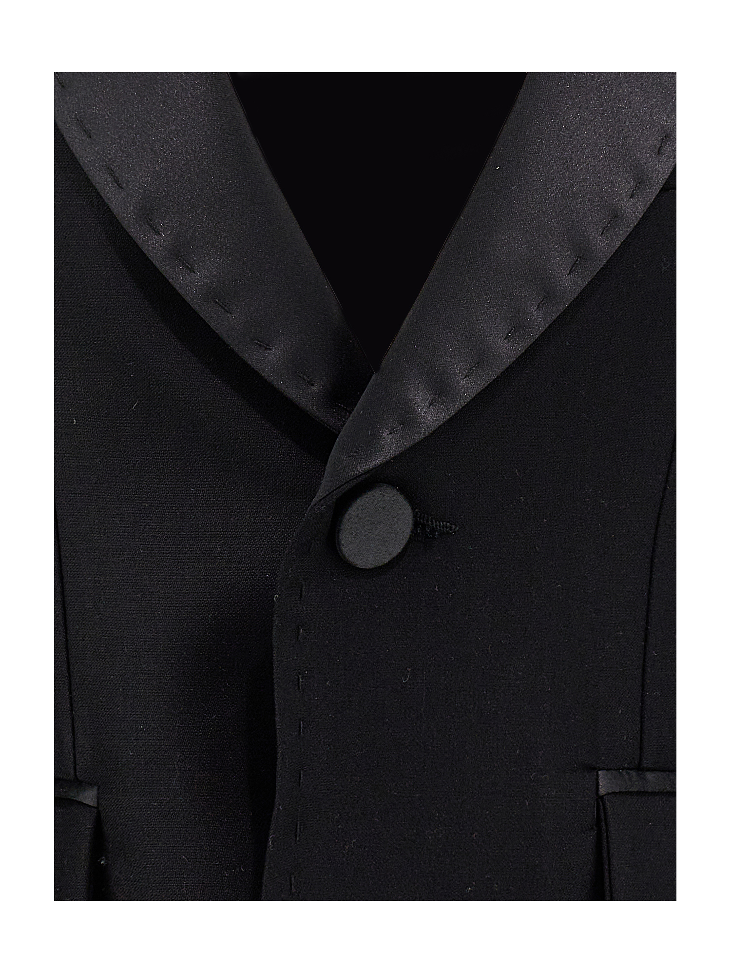 Monnalisa Classic Jacket With Satin Details In Black