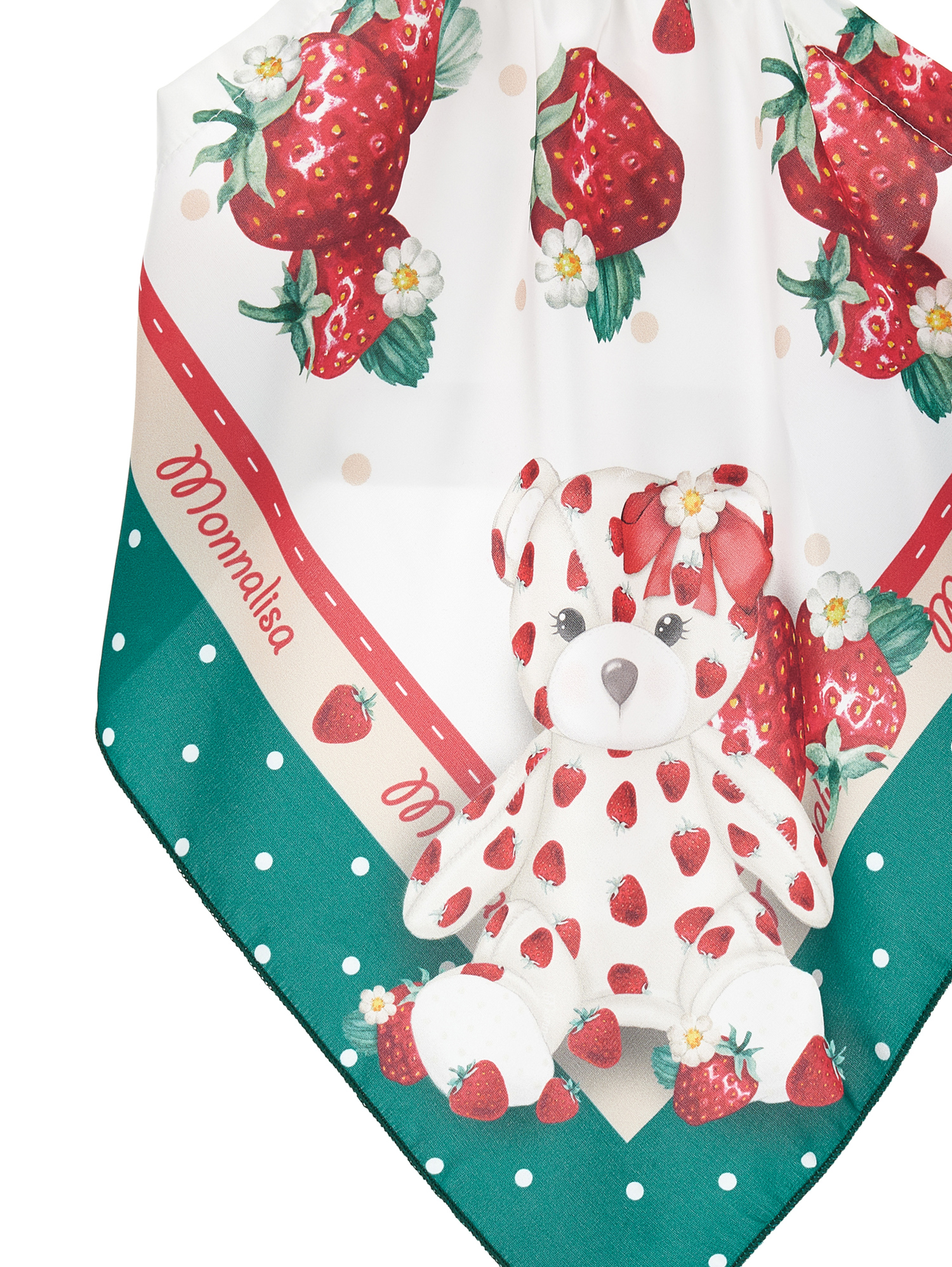 Monnalisa Oberteil Aus Bedrucktem Satin In White + Red