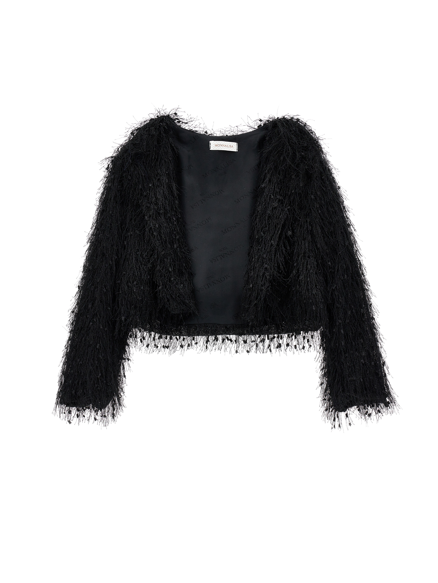 Monnalisa Bolero With Fringing In Black